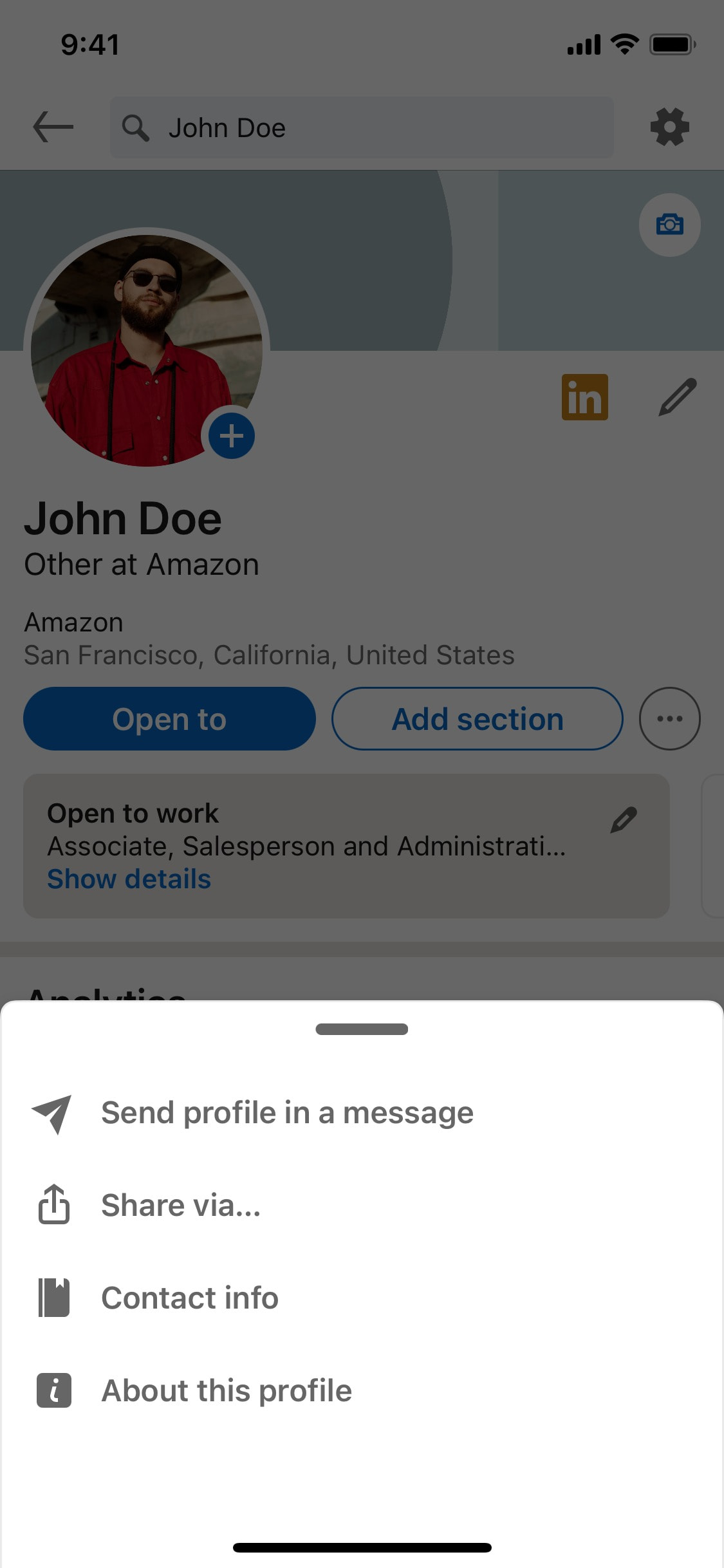 LinkedIn iOS screen 262