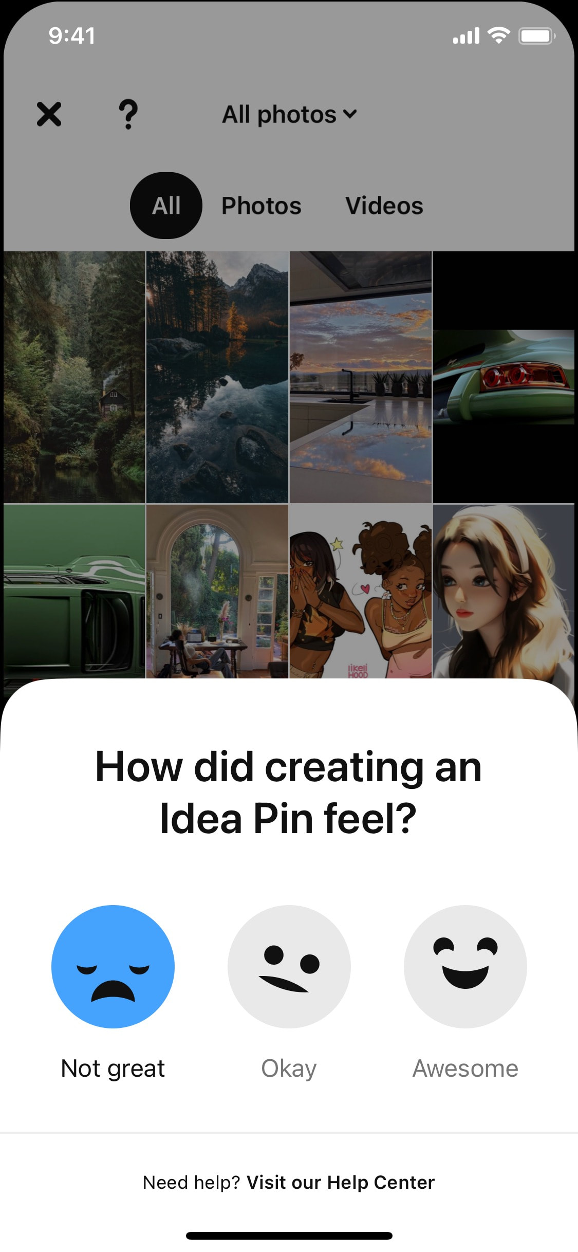 Pinterest iOS screen 479