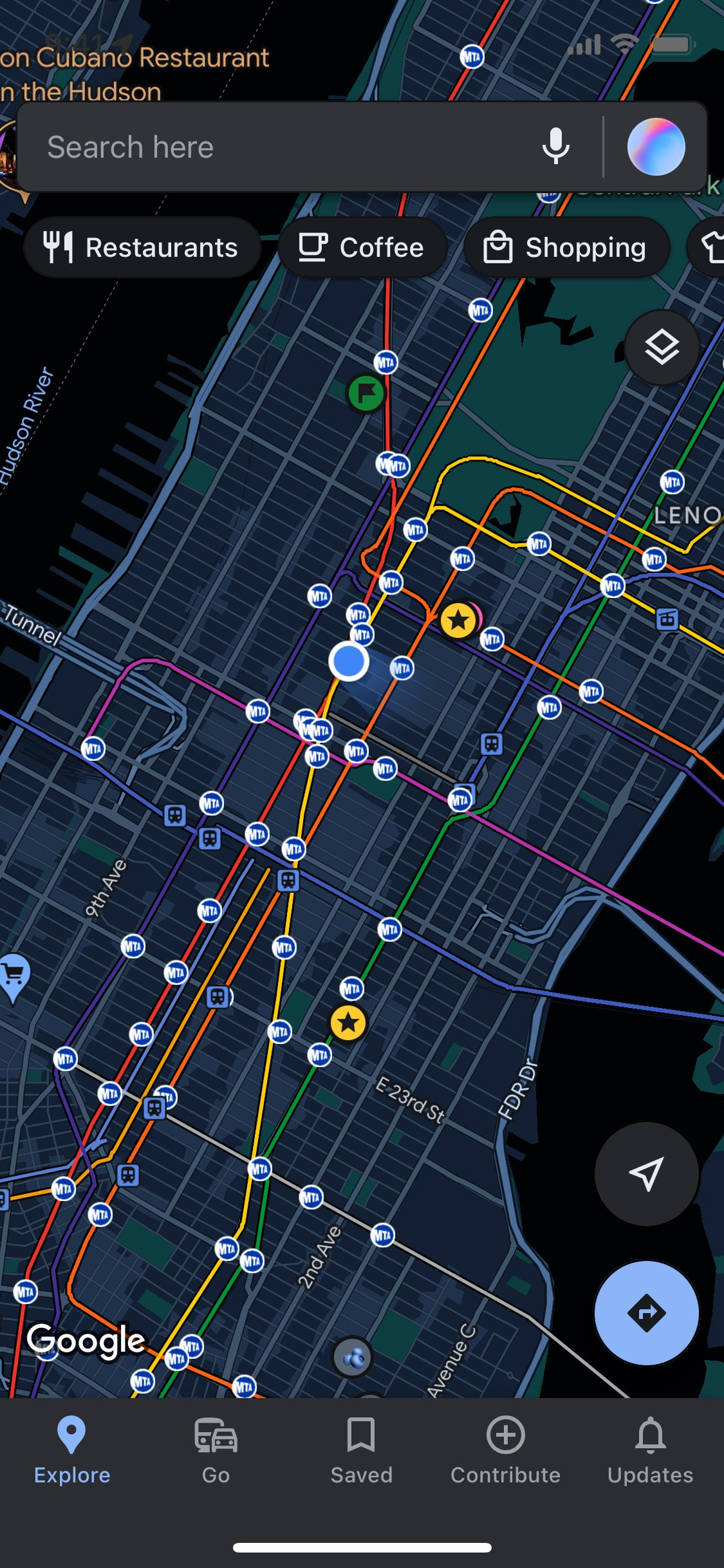 Google Maps iOS screen 364