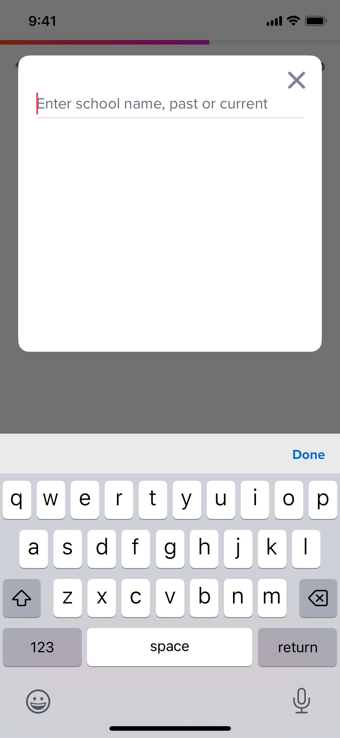 Tinder iOS screen 100