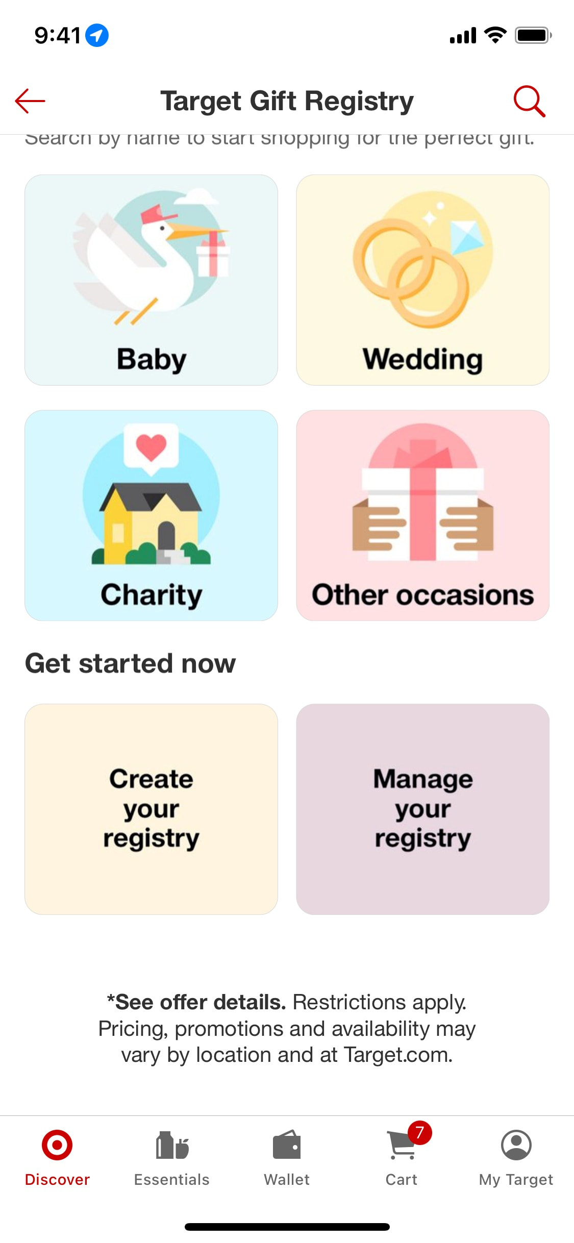 Target iOS screen 407