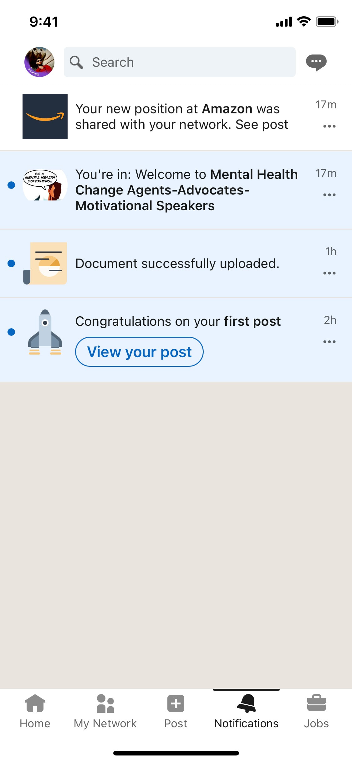 LinkedIn iOS screen 565