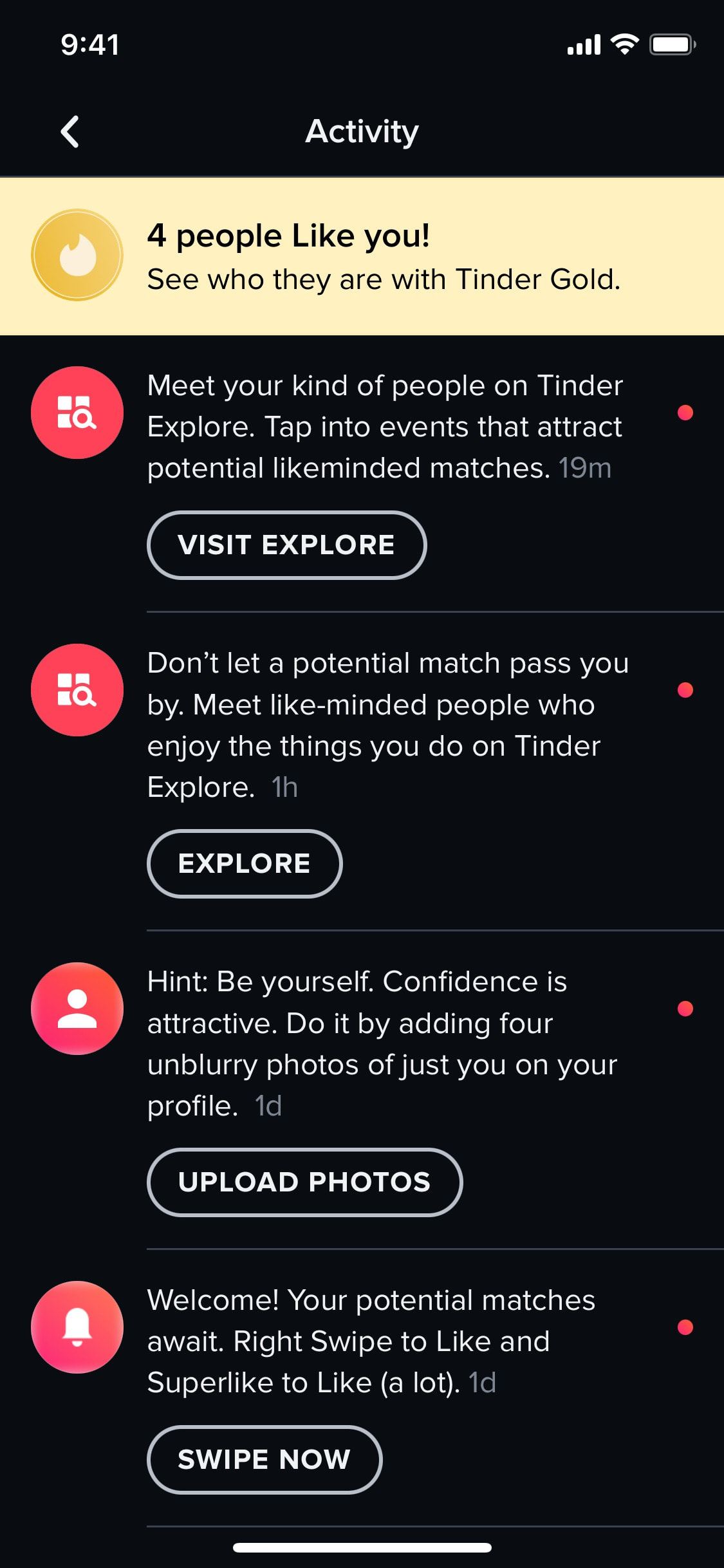 Tinder iOS screen 417
