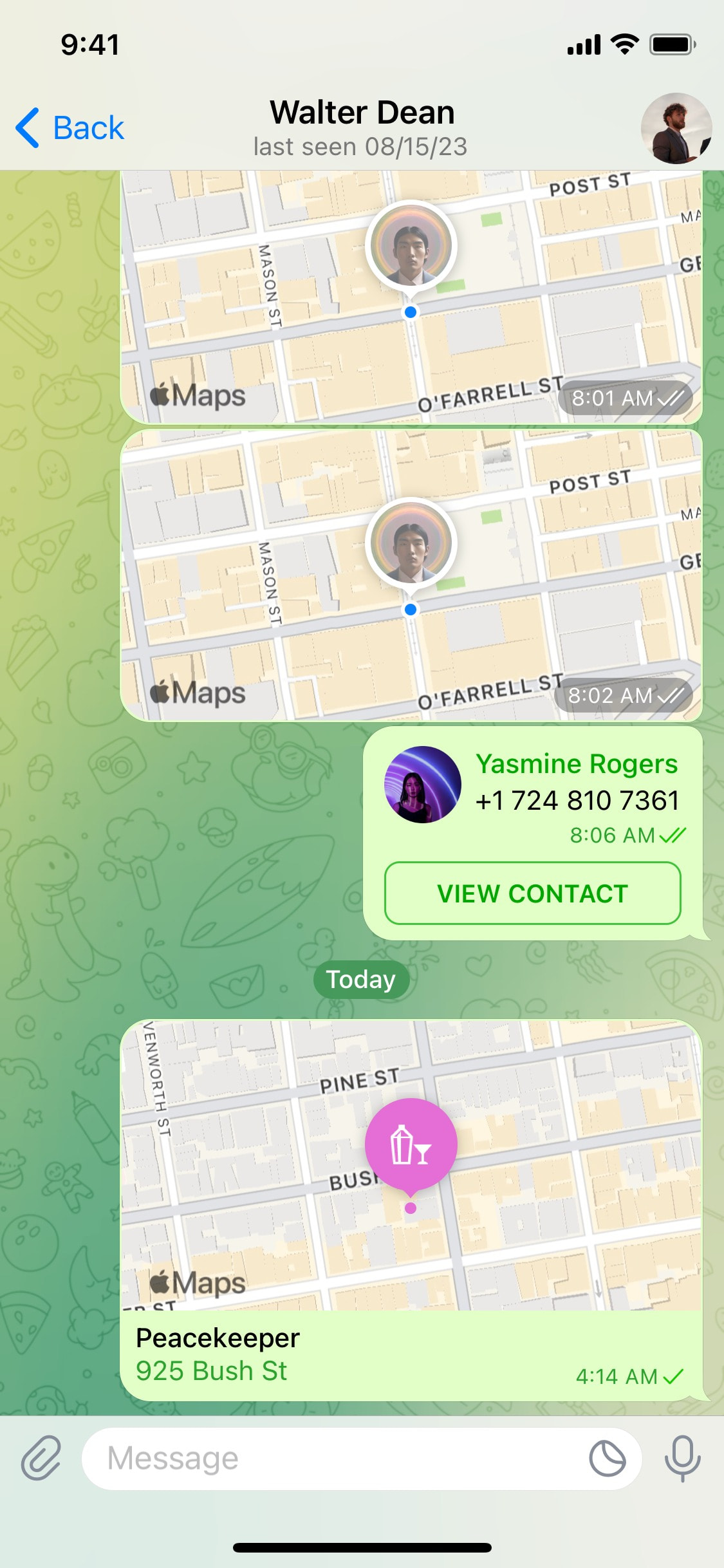 Telegram iOS screen 415
