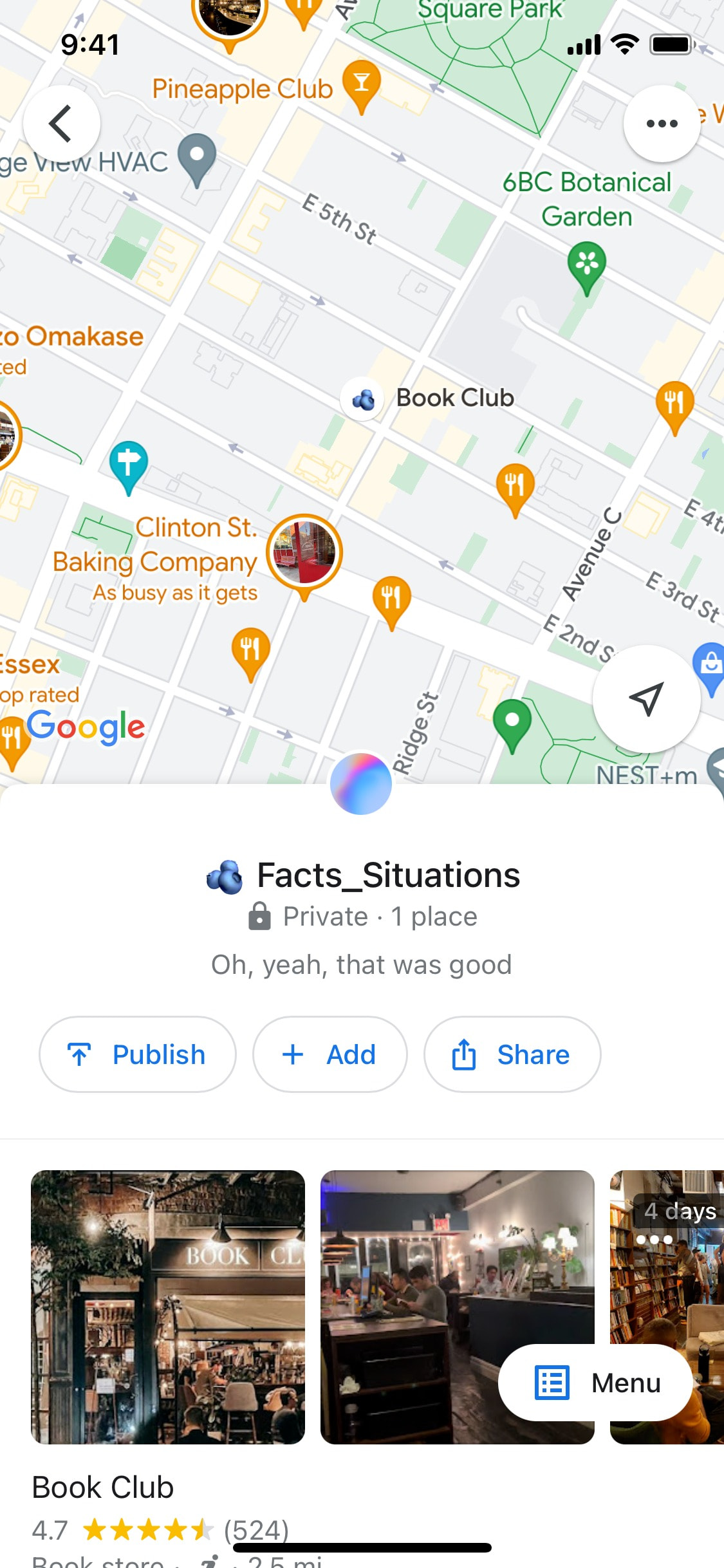 Google Maps iOS screen 289