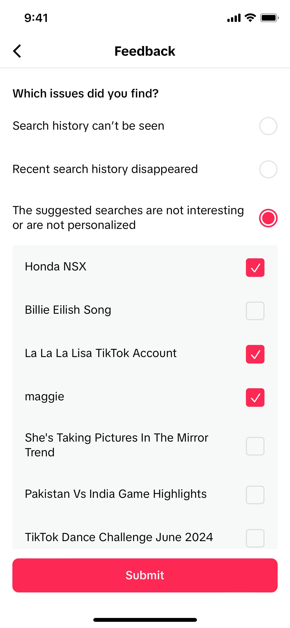 TikTok iOS screen 807