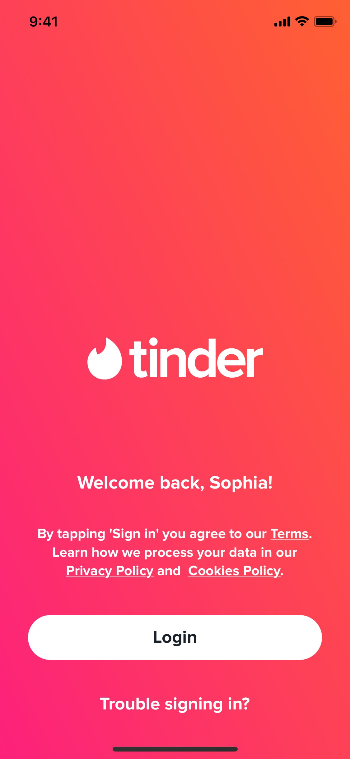 Tinder iOS screen 442