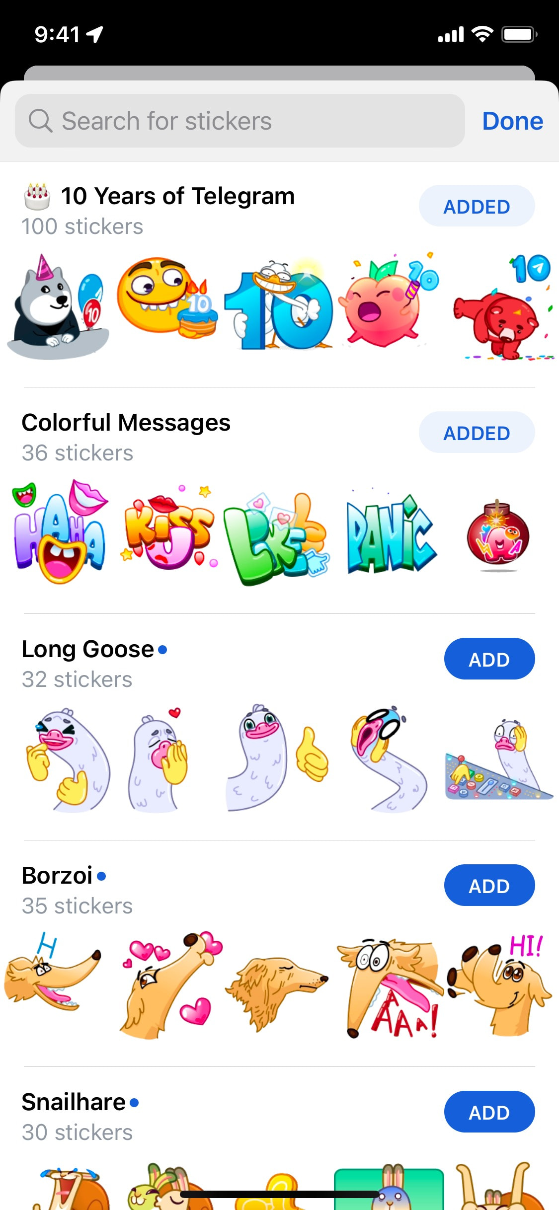 Telegram iOS screen 744