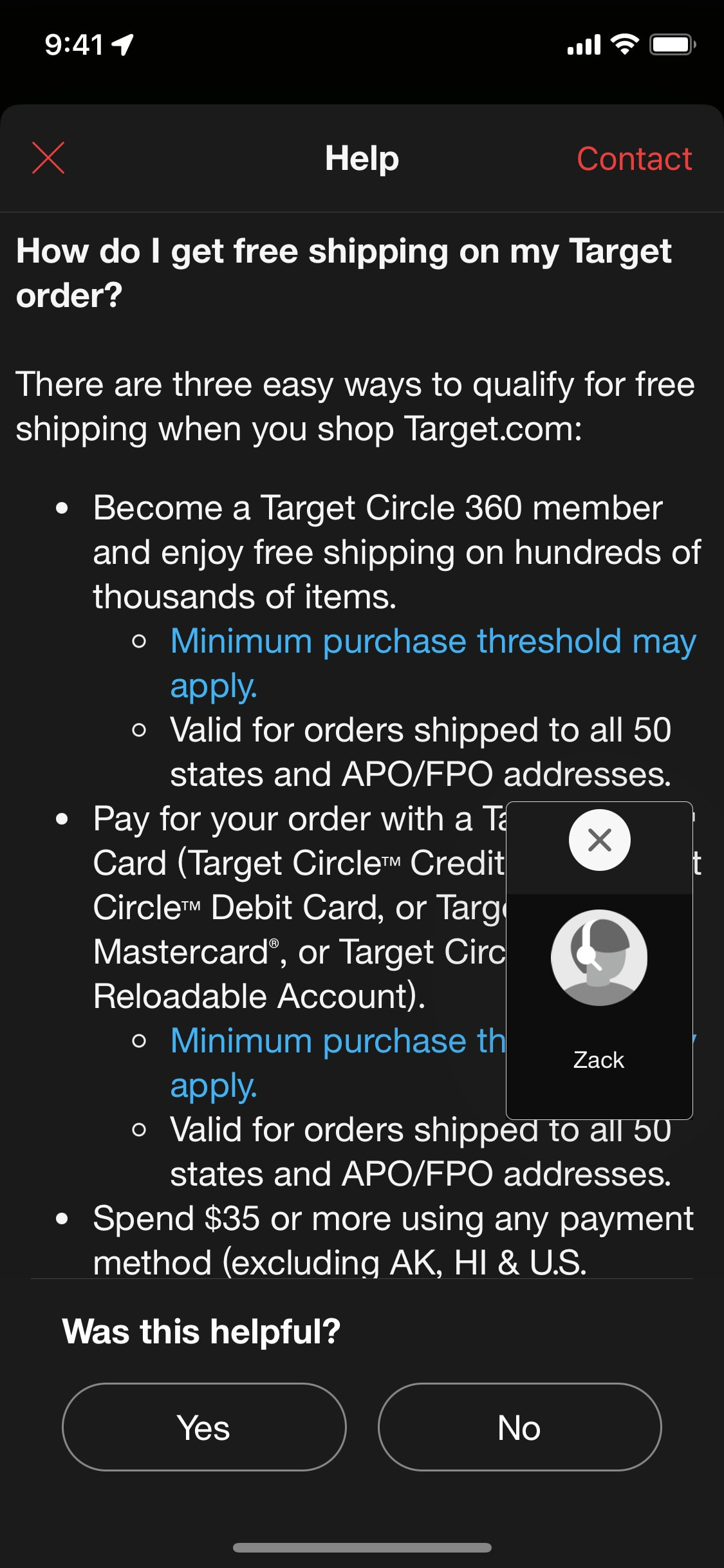 Target iOS screen 563