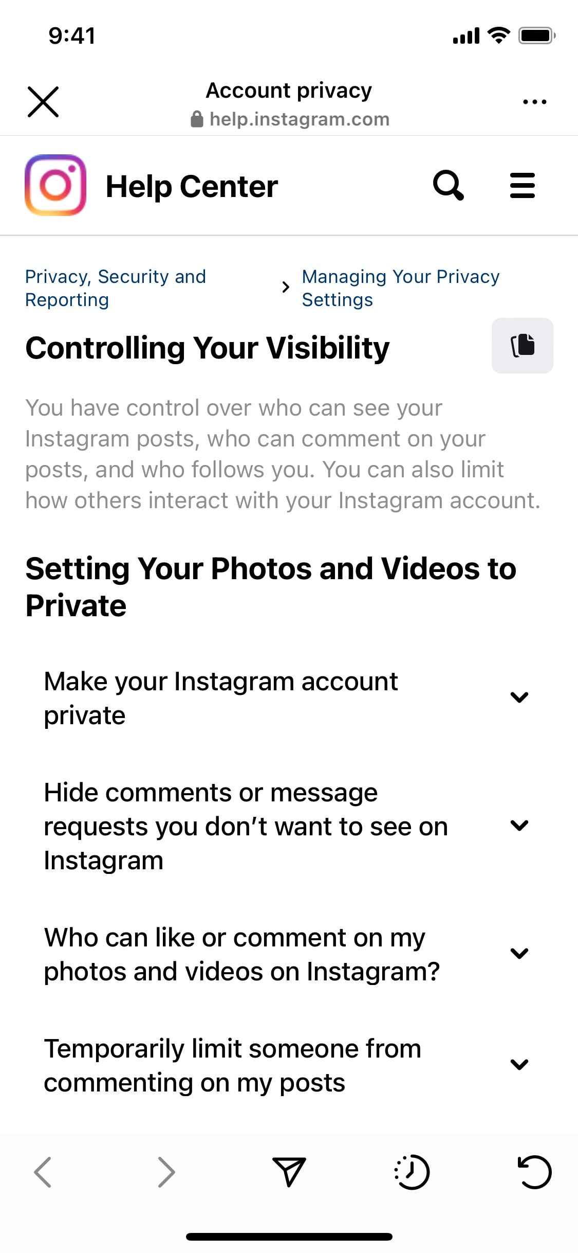 Instagram iOS screen 912