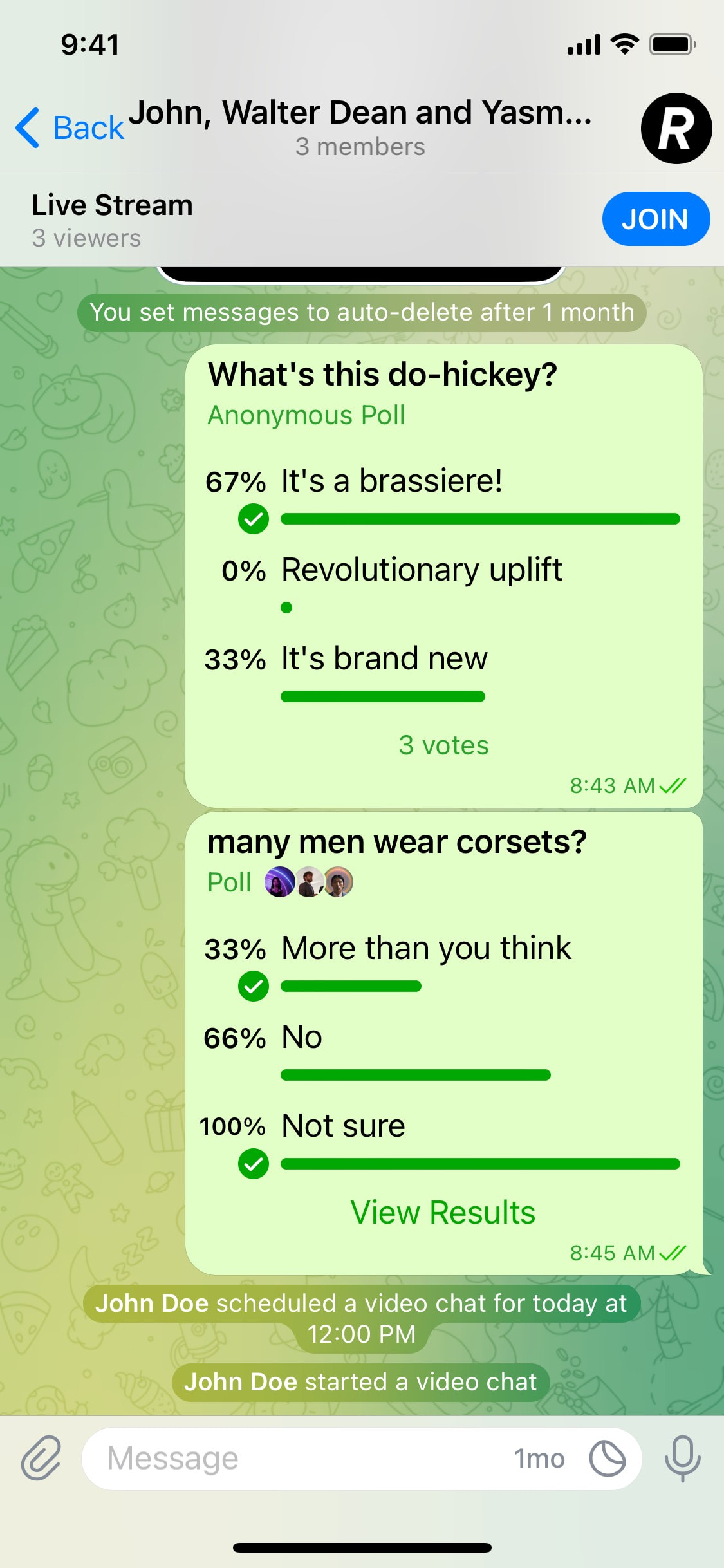Telegram iOS screen 784