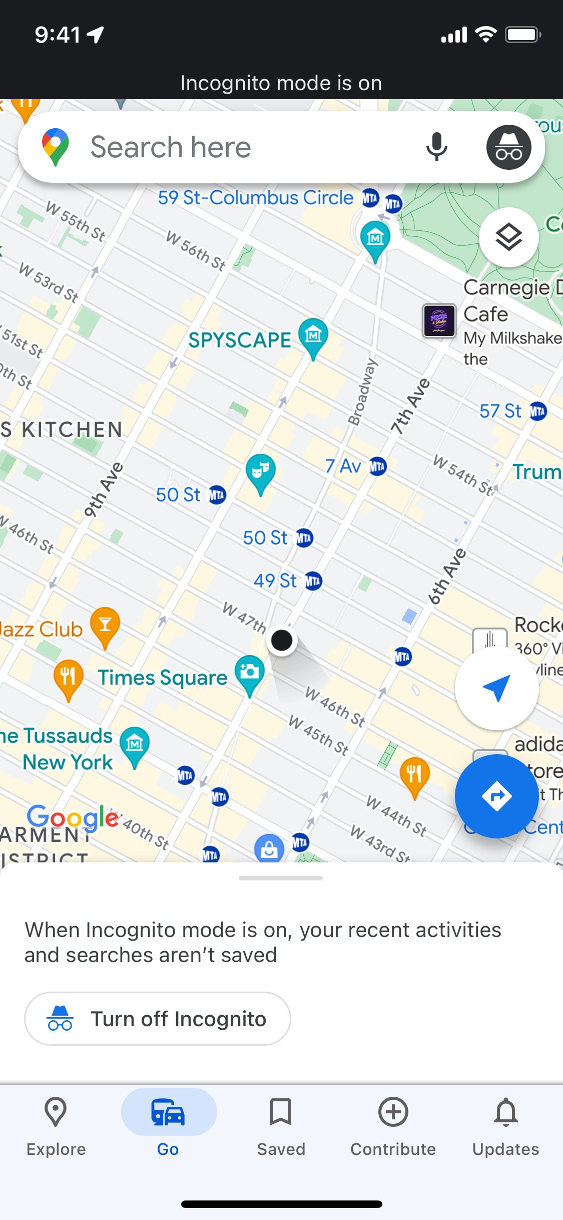 Google Maps iOS screen 544