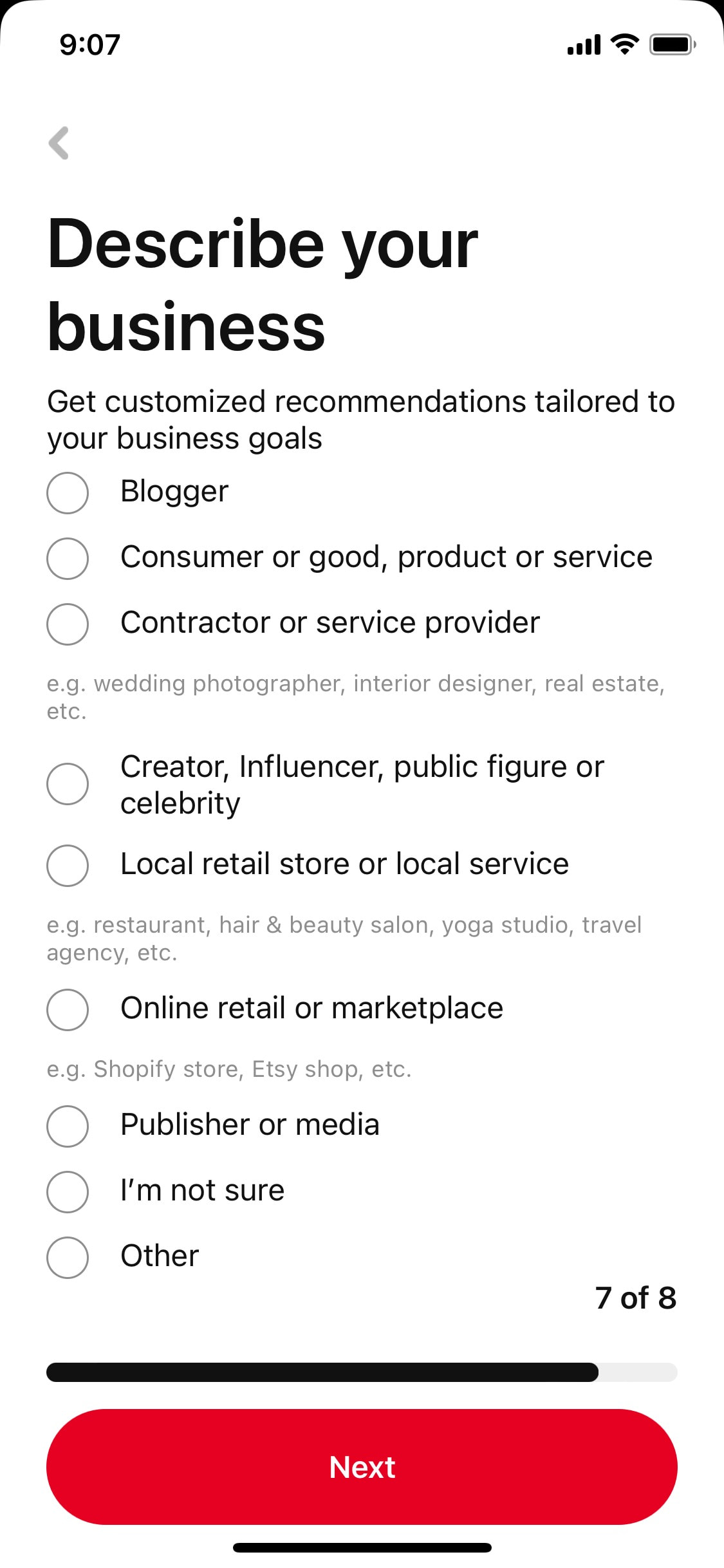 Pinterest iOS screen 334
