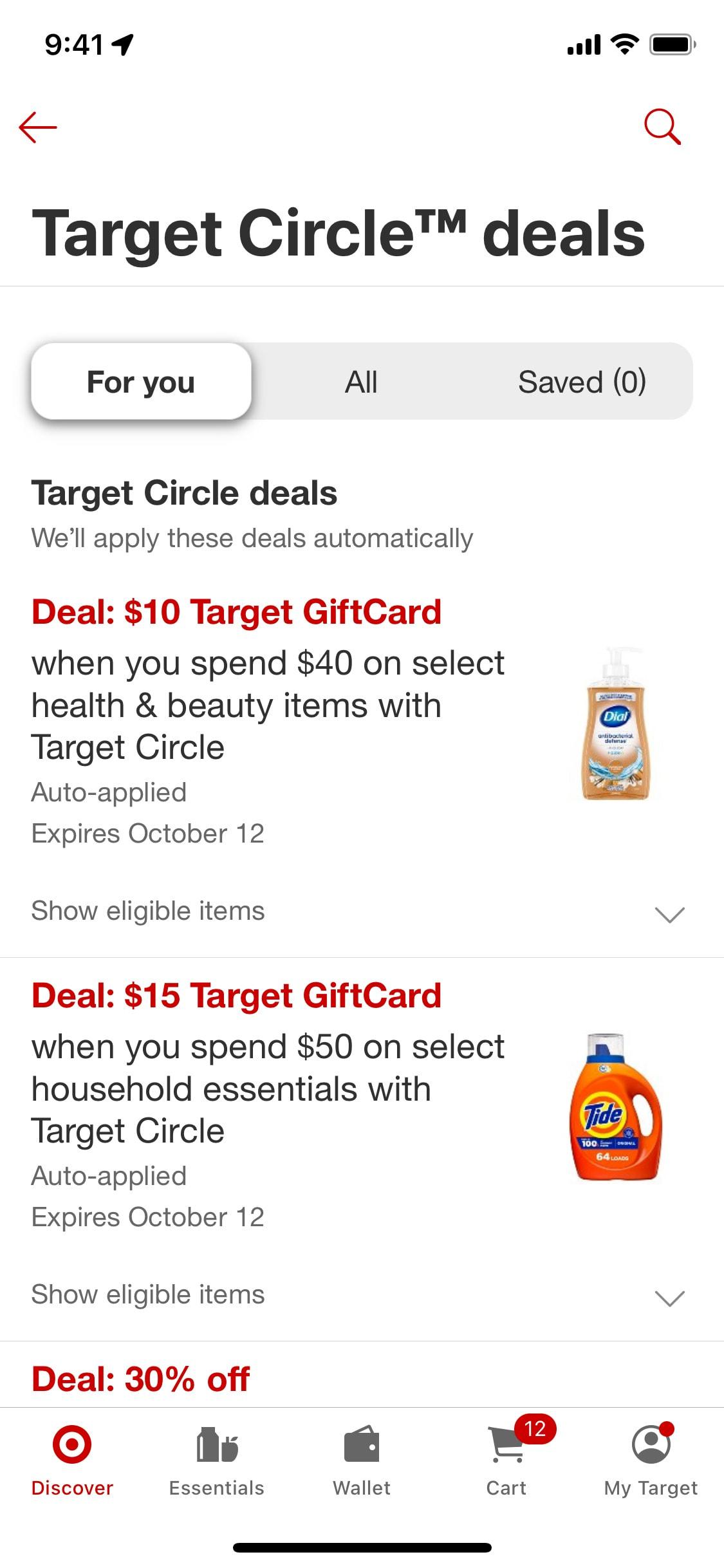 Target iOS screen 560