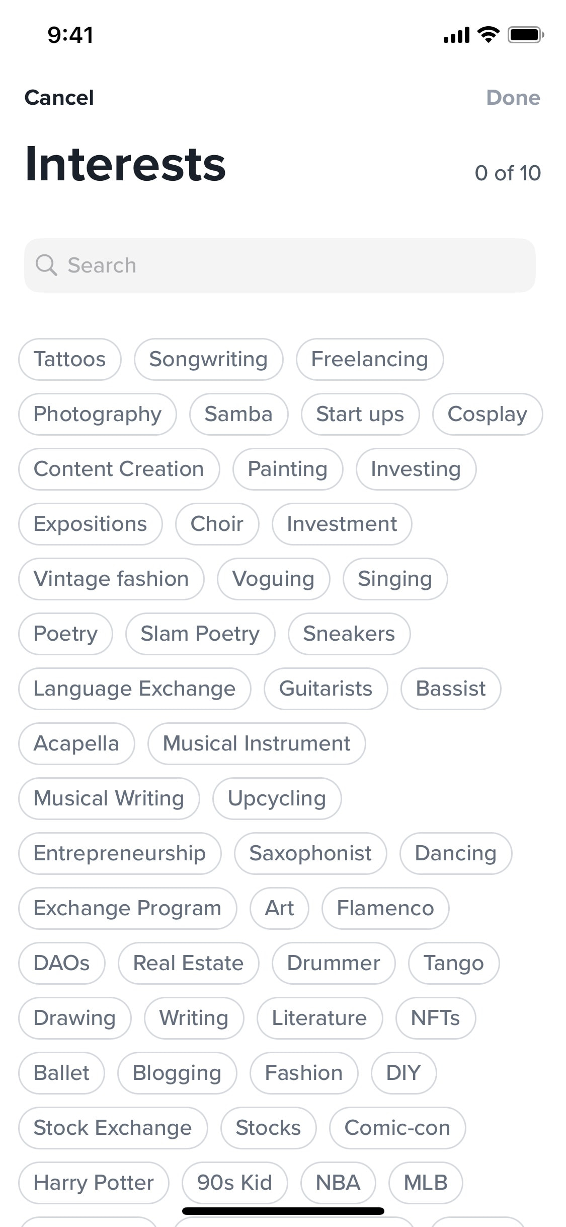 Tinder iOS screen 138