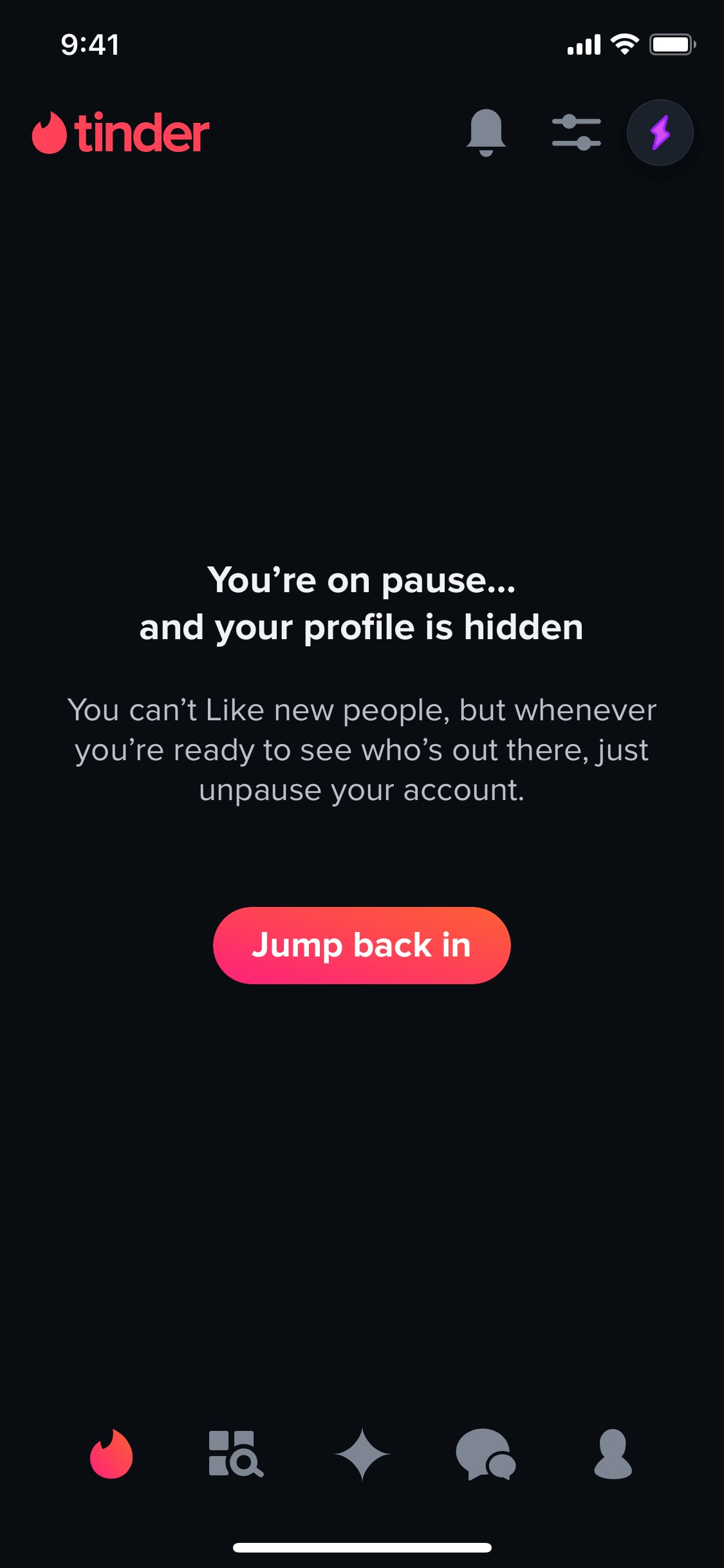 Tinder iOS screen 286