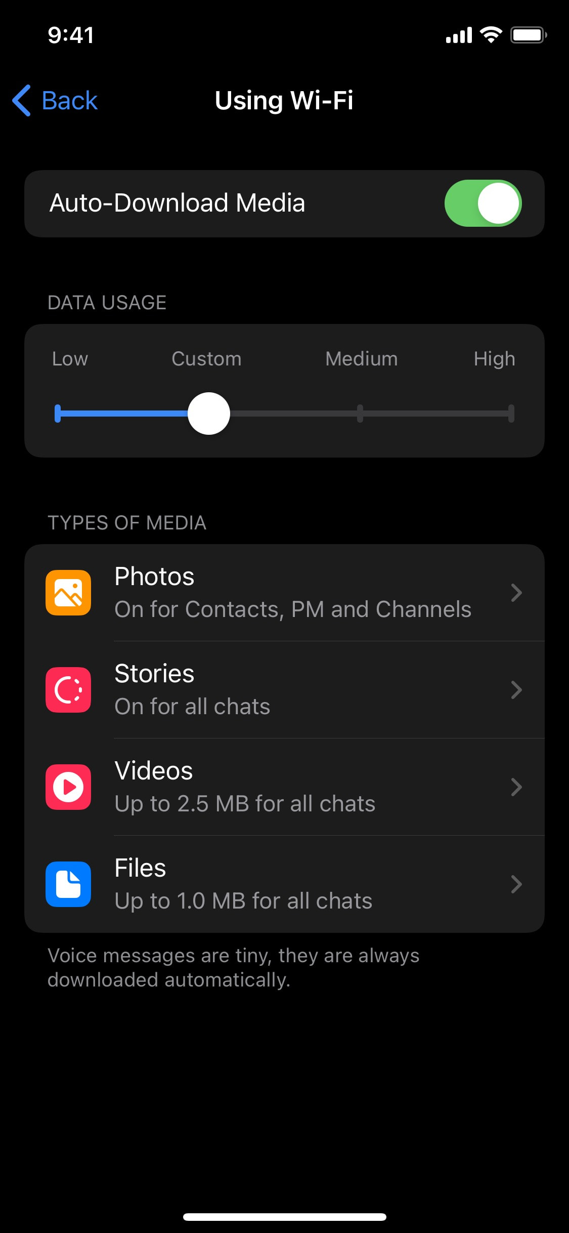 Telegram iOS screen 721