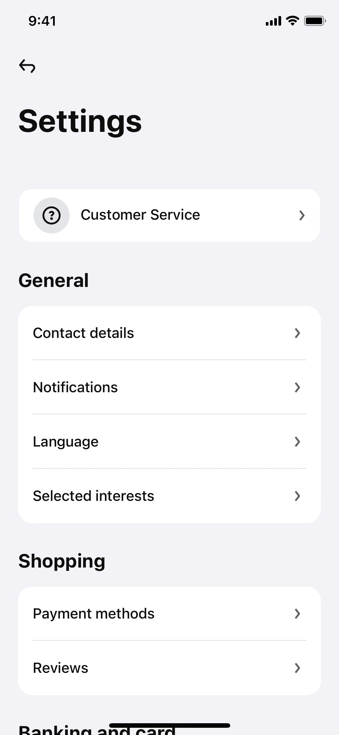 Klarna iOS screen 206
