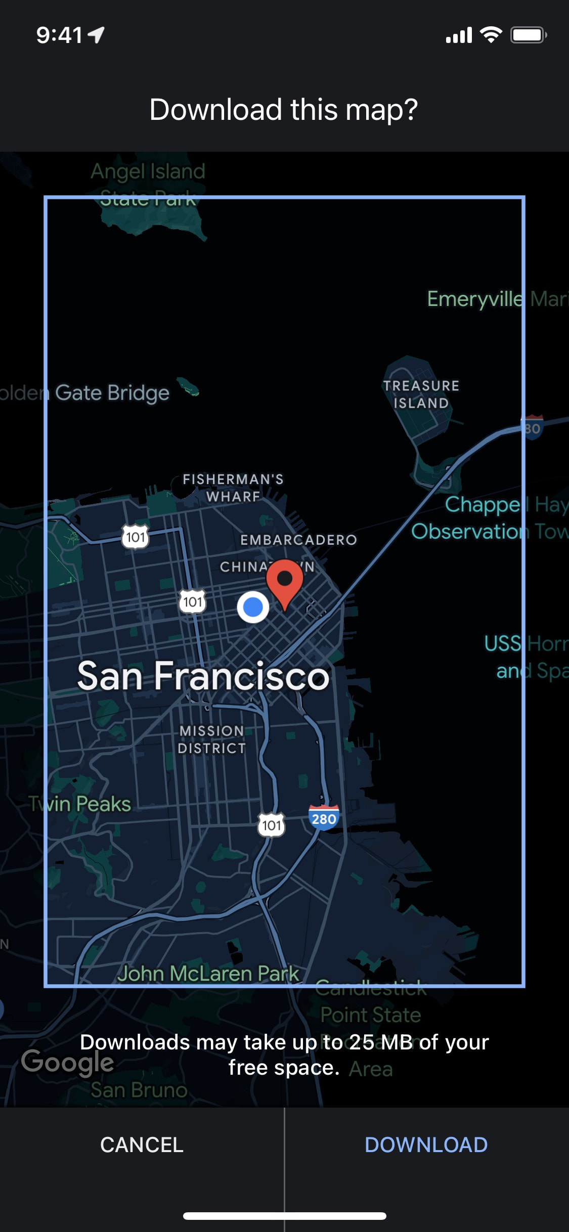 Google Maps iOS screen 610