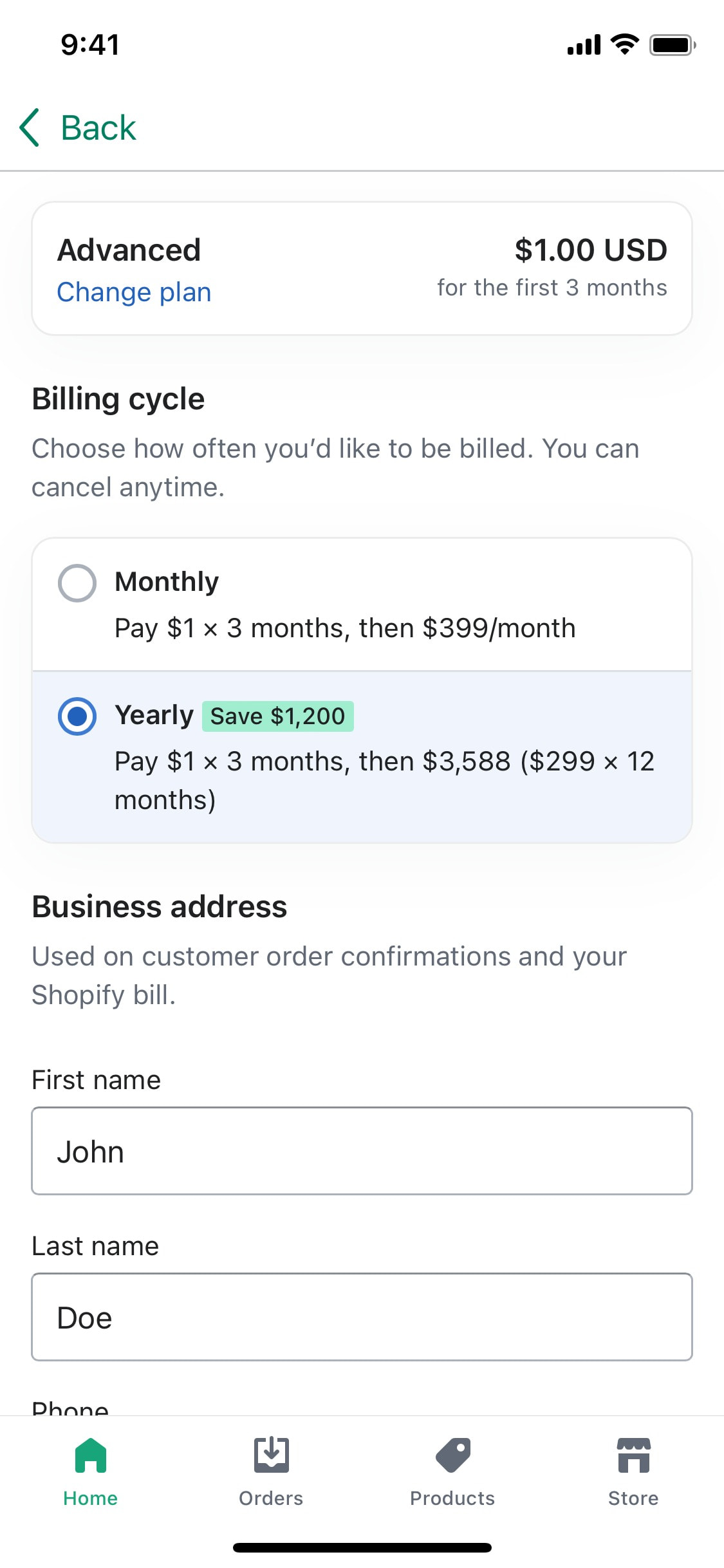 Shopify iOS screen 525