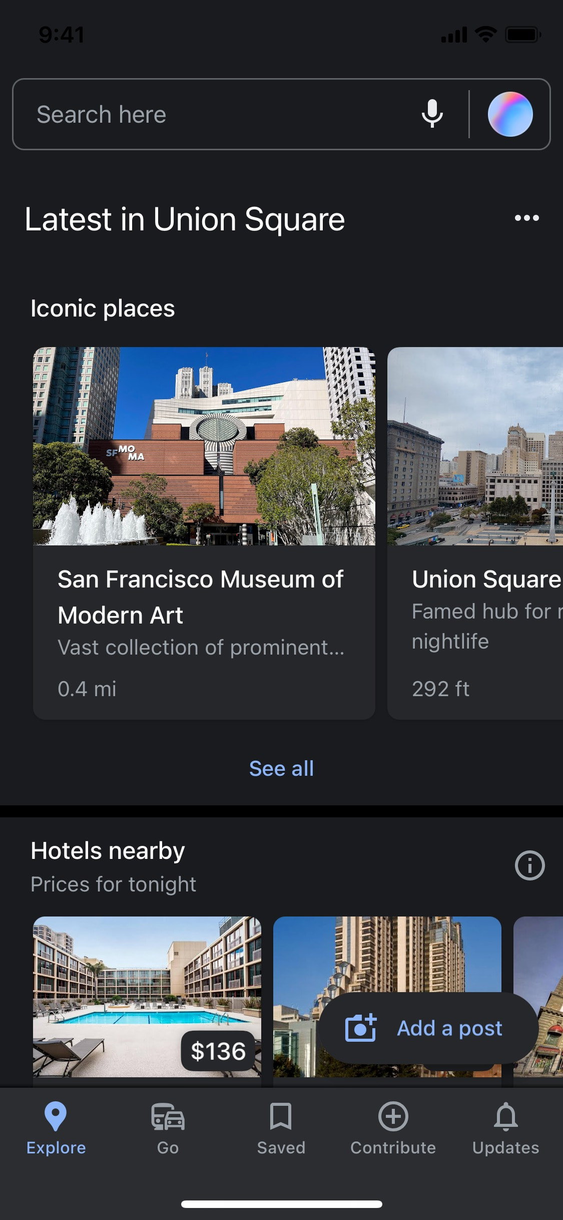 Google Maps iOS screen 210