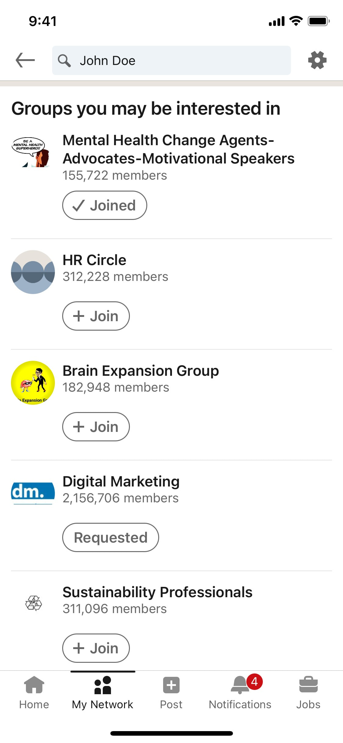 LinkedIn iOS screen 483