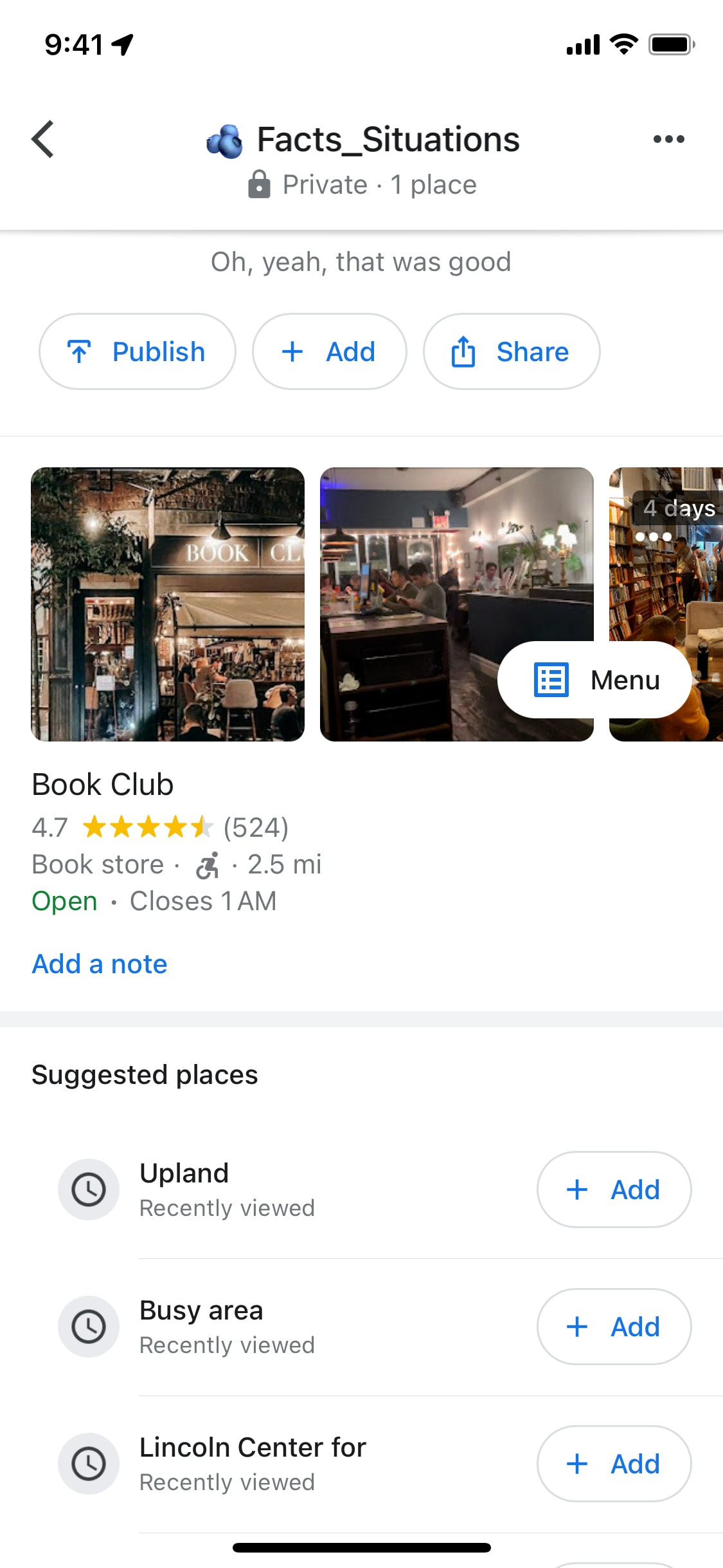 Google Maps iOS screen 115