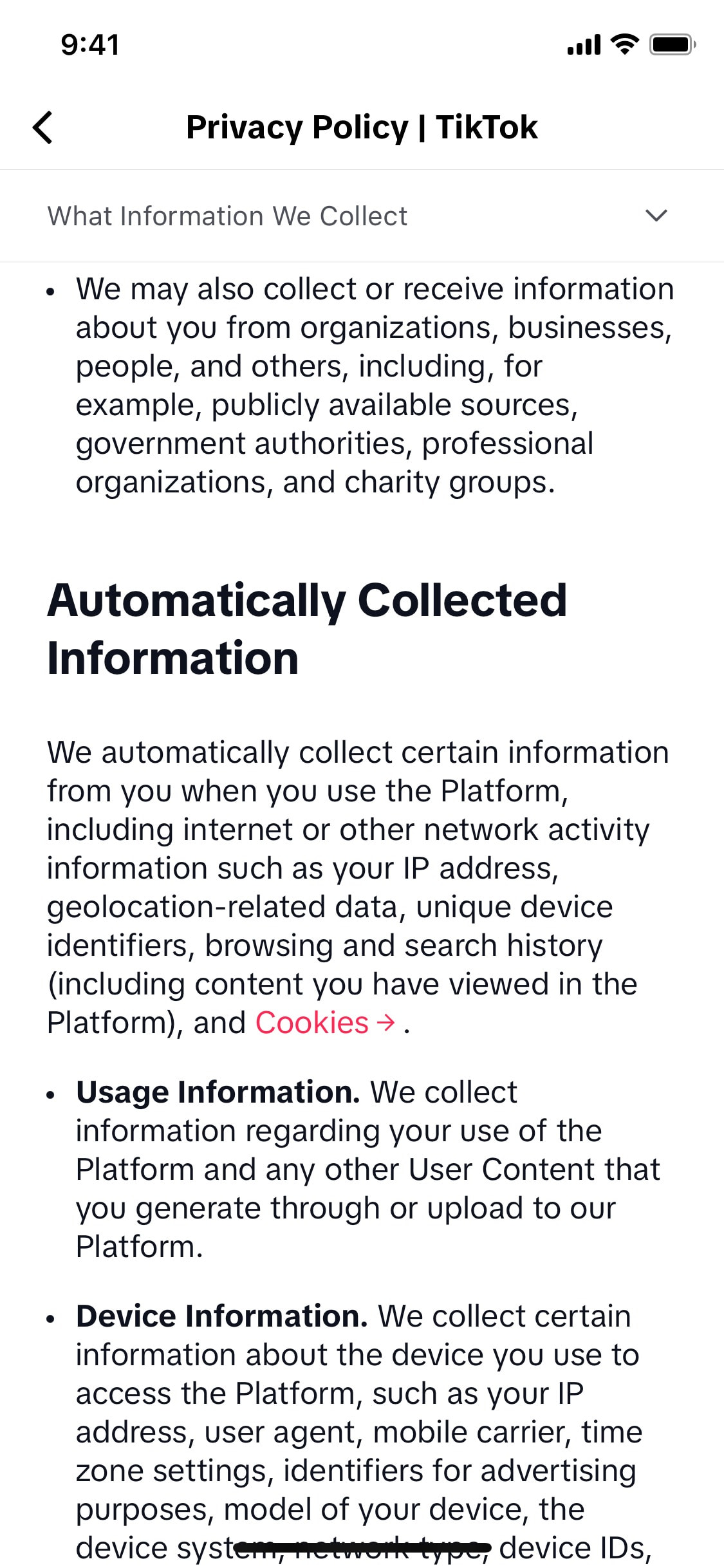 TikTok iOS screen 173