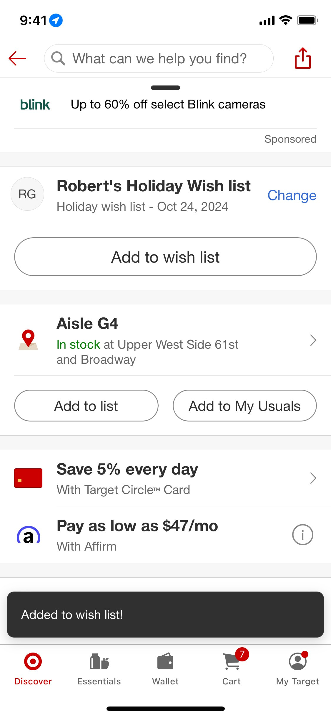 Target iOS screen 713