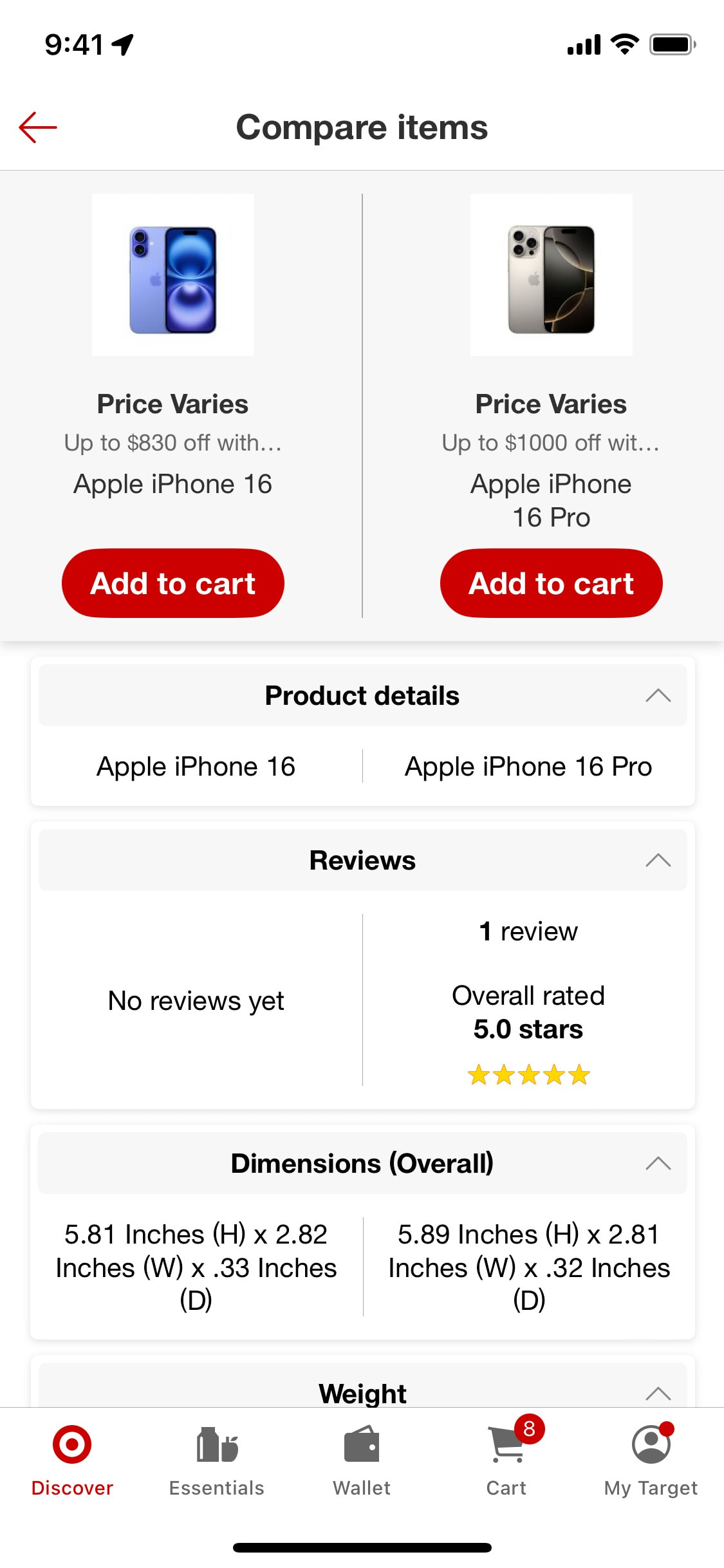 Target iOS screen 336