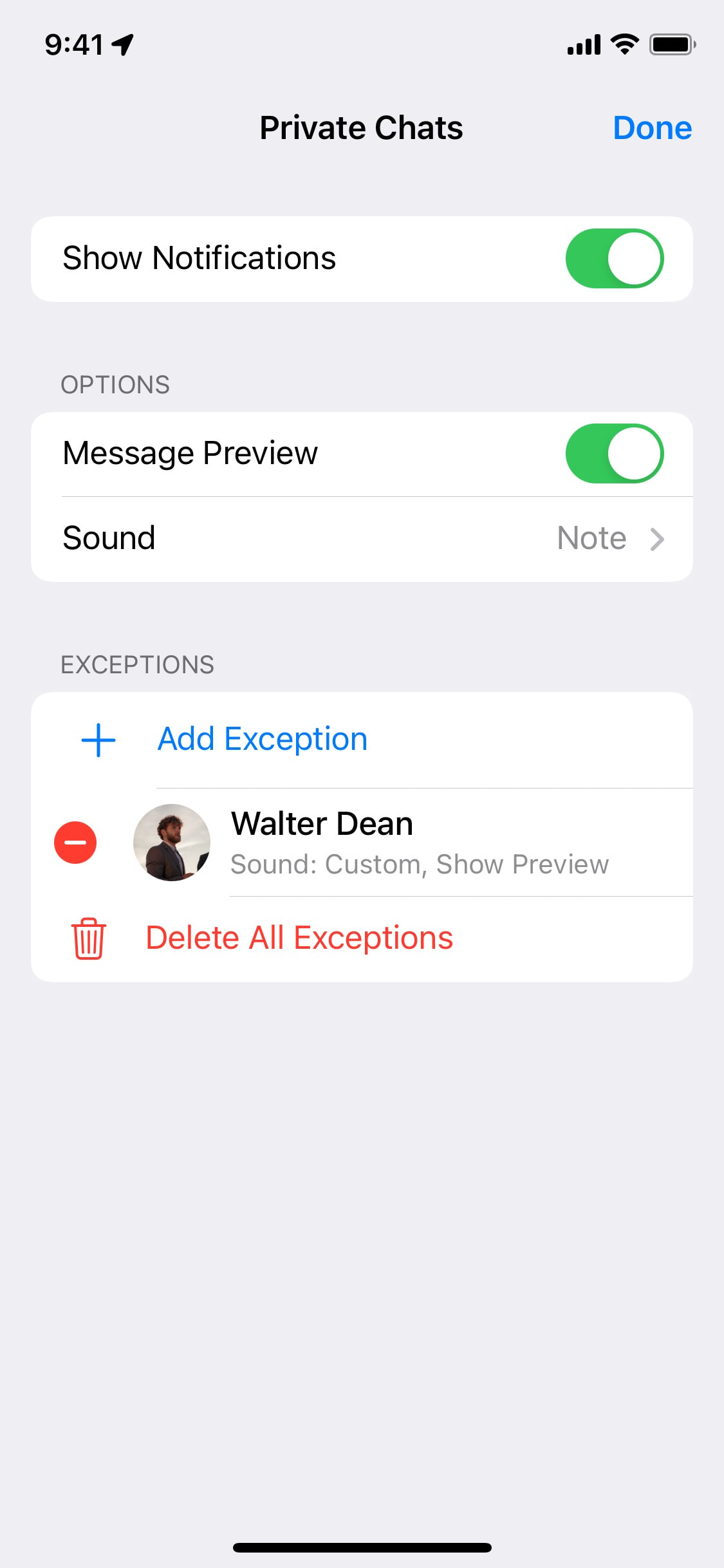 Telegram iOS screen 72