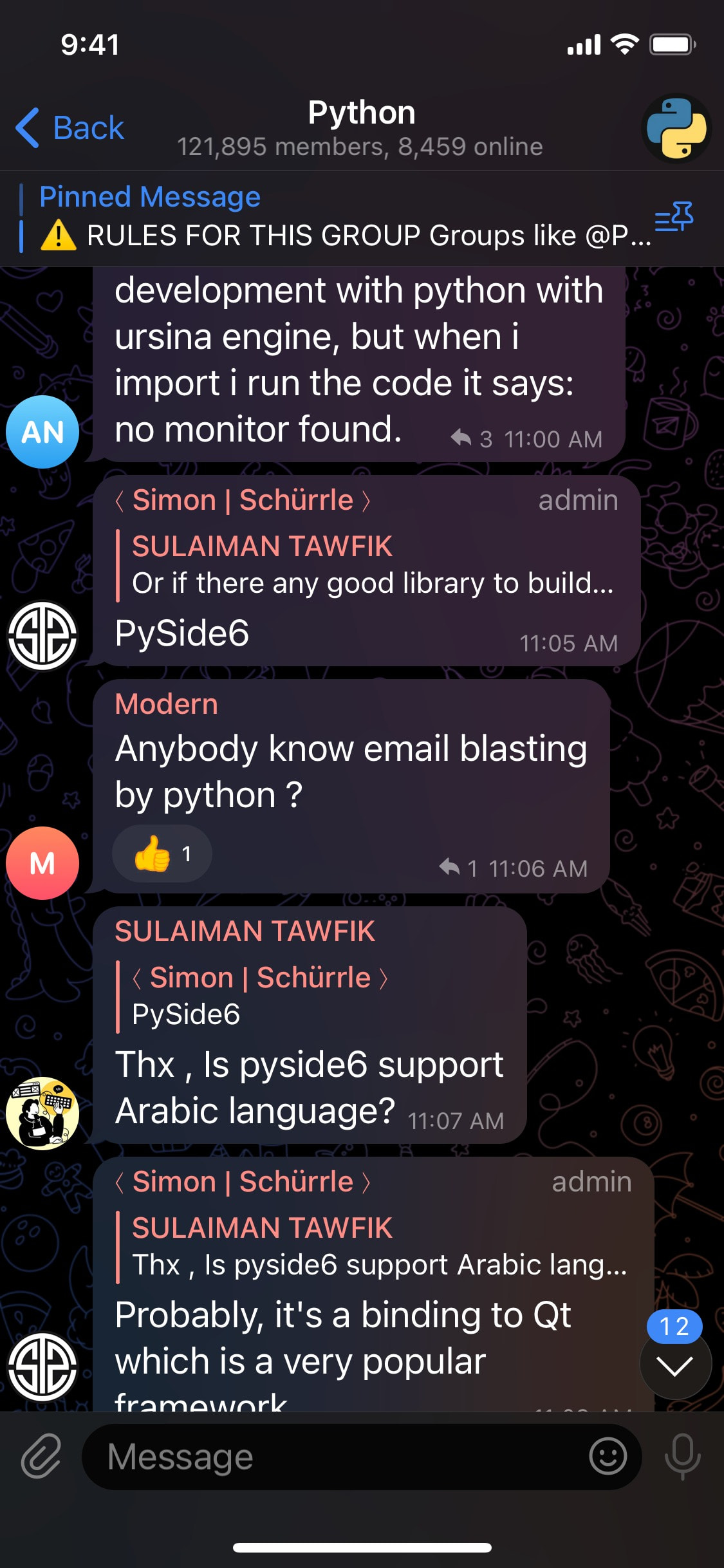 Telegram iOS screen 341