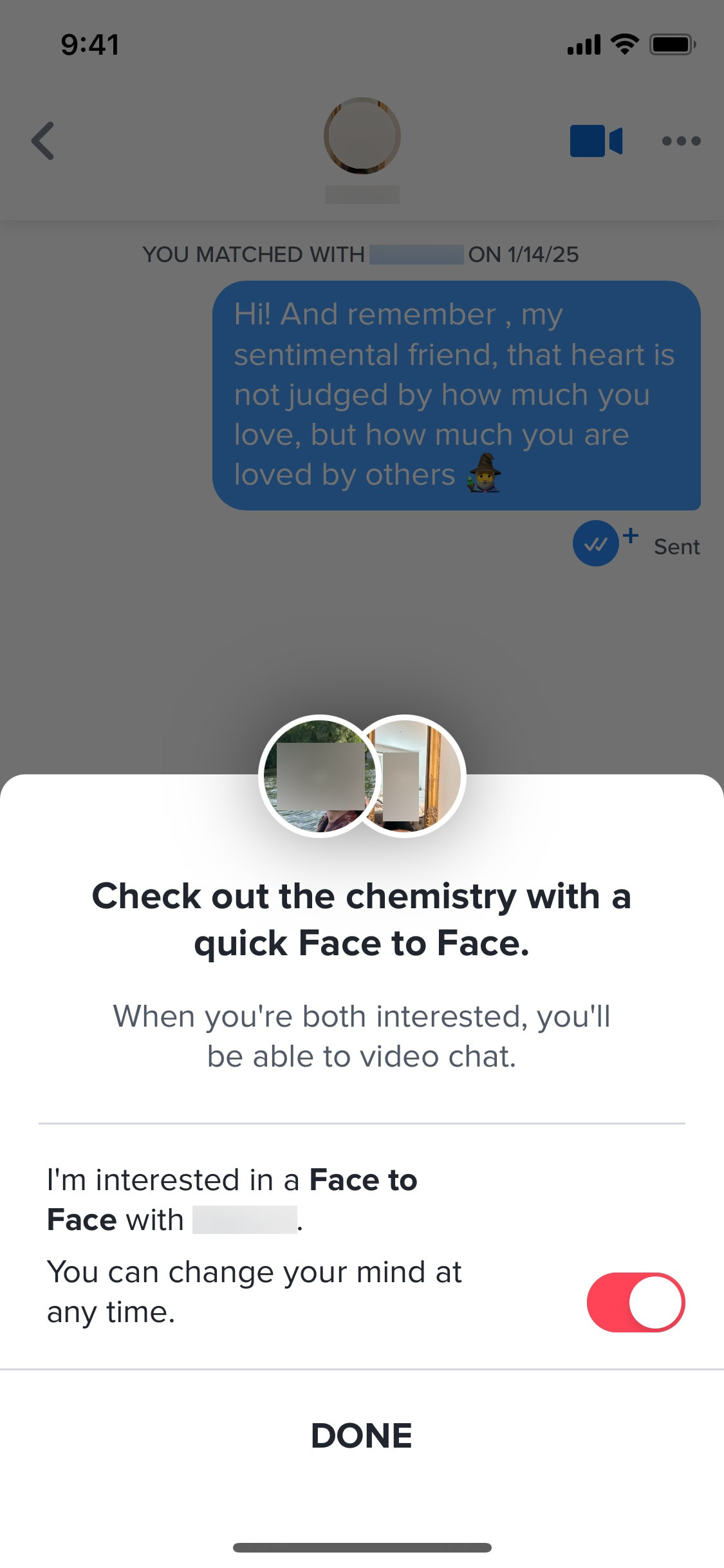 Tinder iOS screen 204