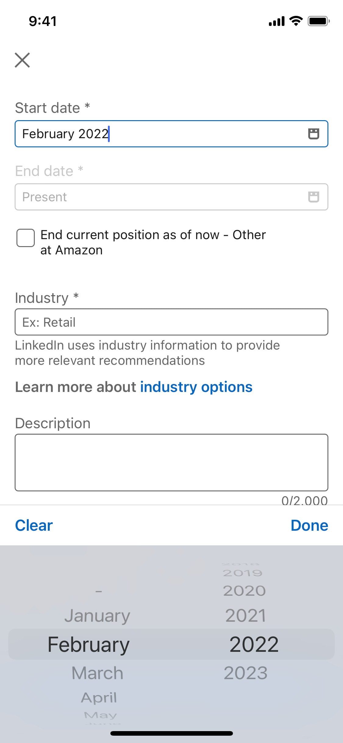 LinkedIn iOS screen 185