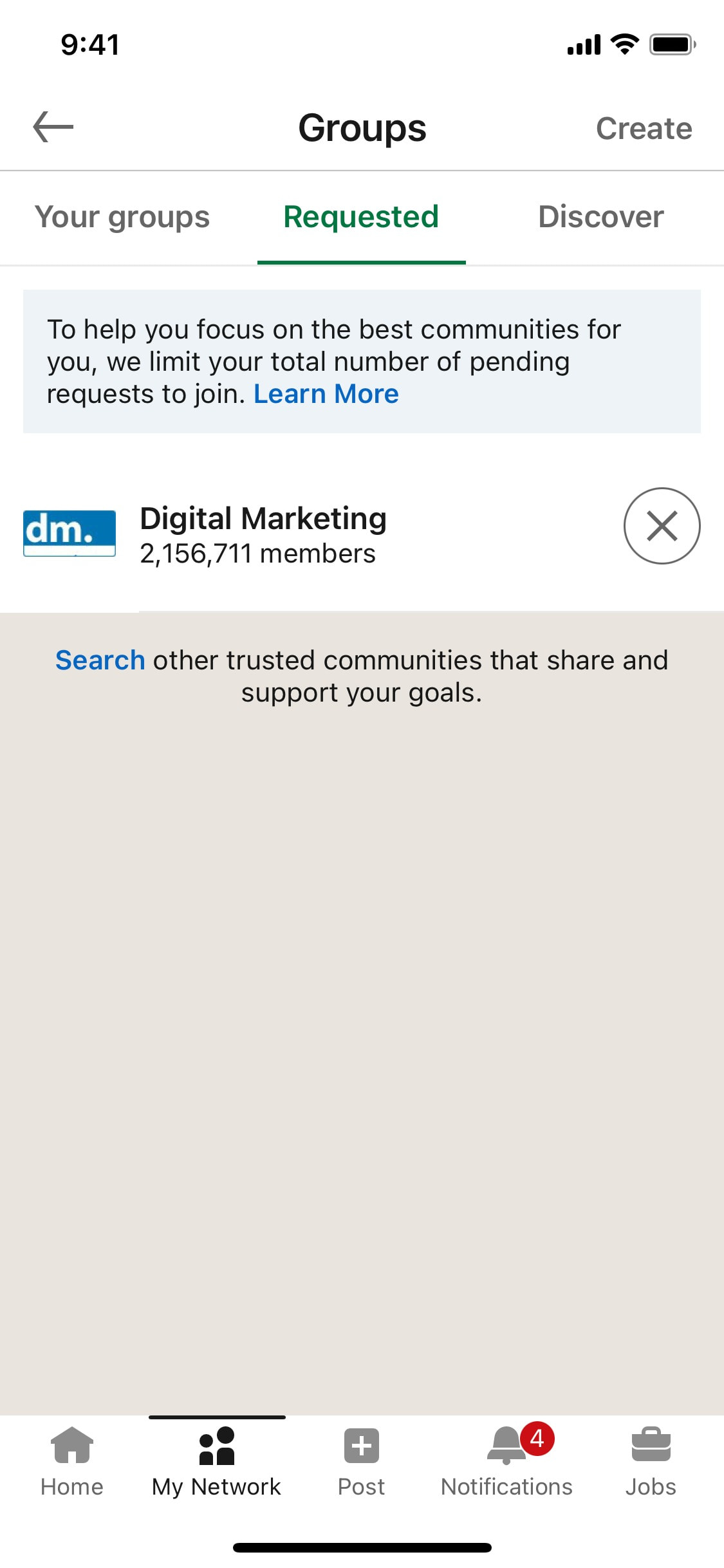 LinkedIn iOS screen 111