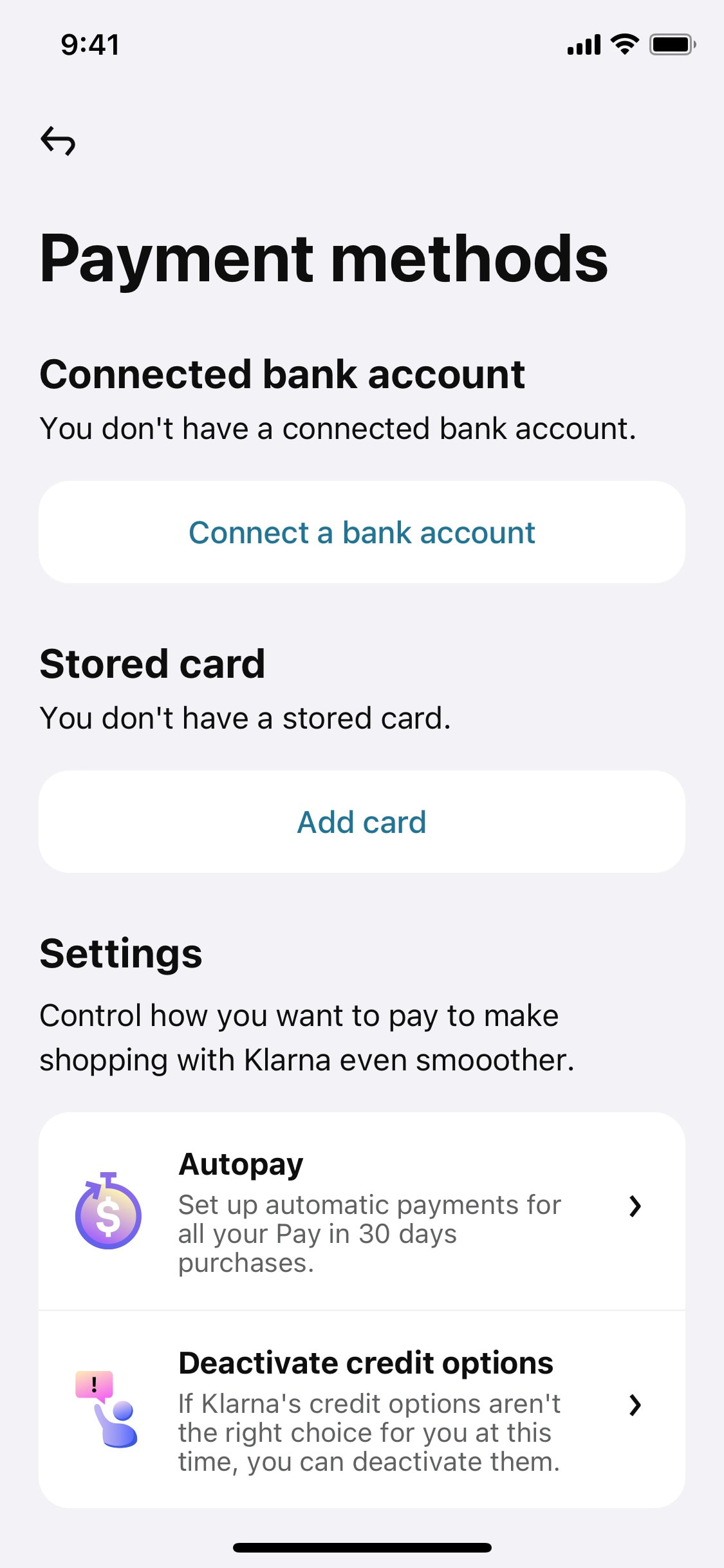 Klarna iOS screen 17