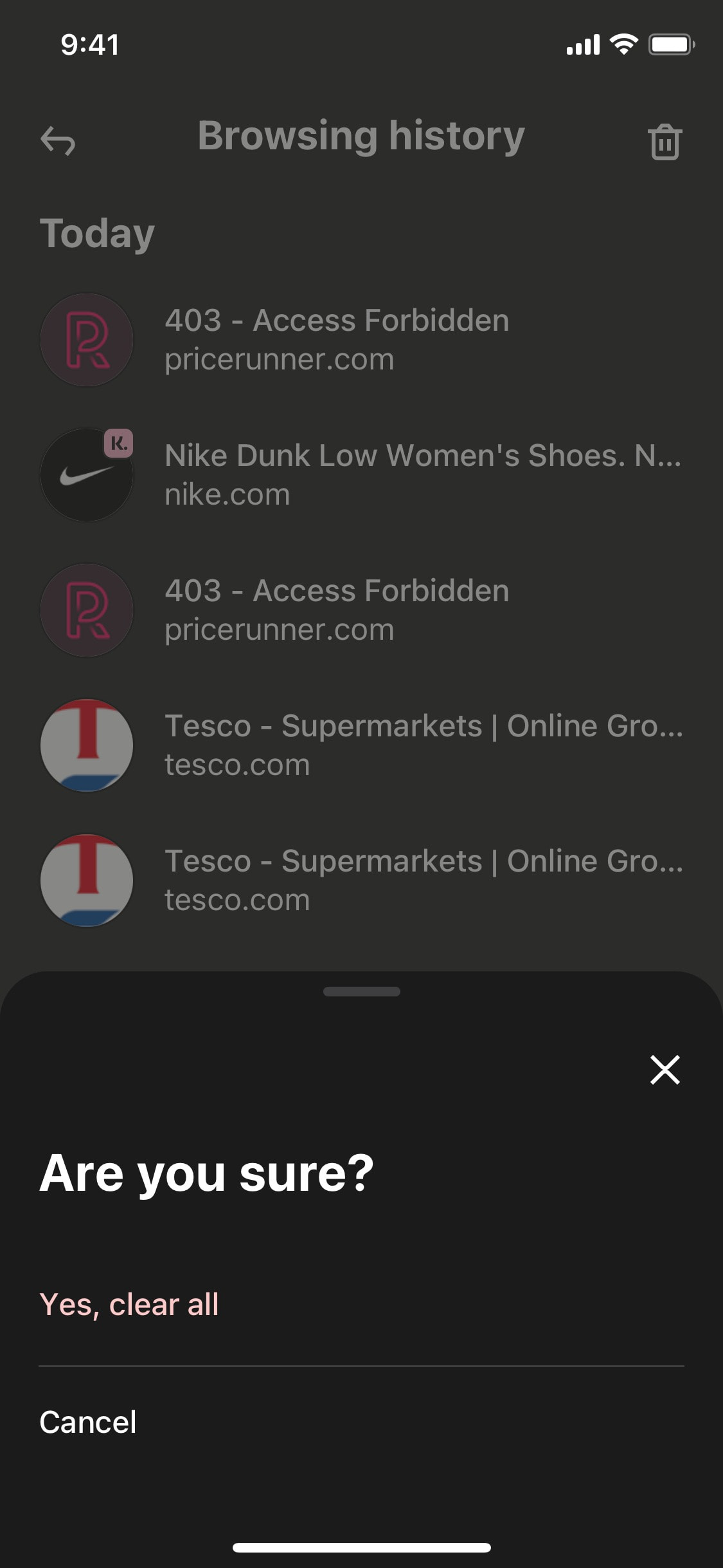 Klarna iOS screen 505