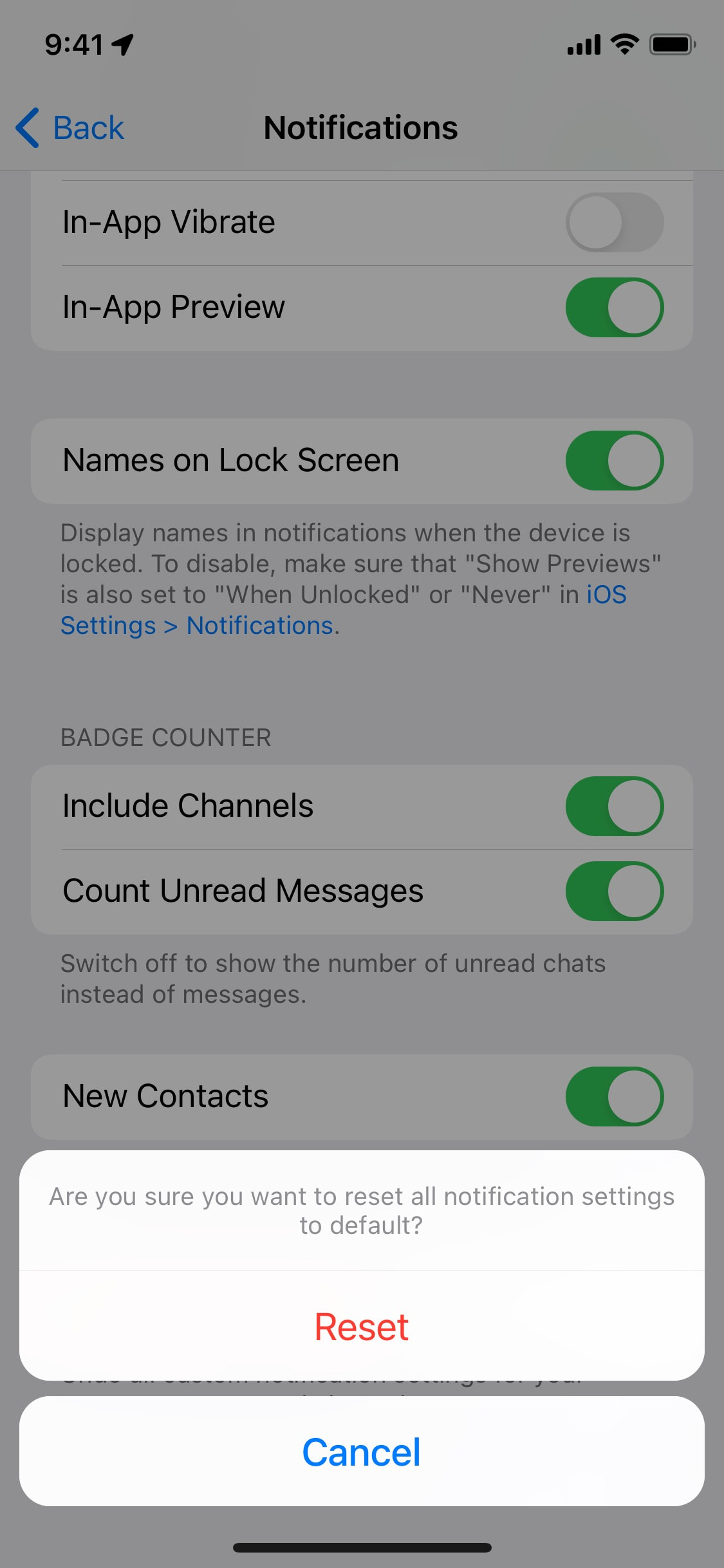 Telegram iOS screen 542