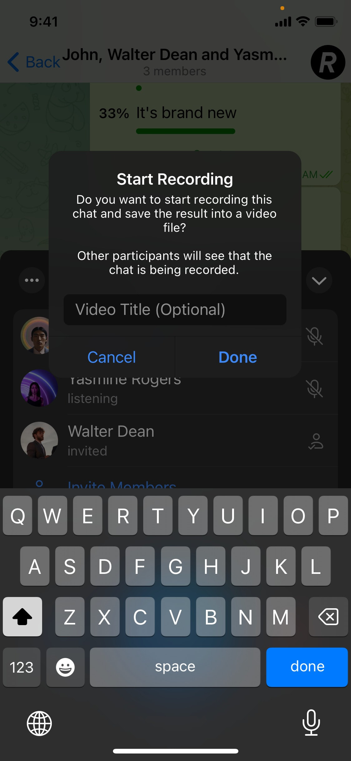 Telegram iOS screen 485