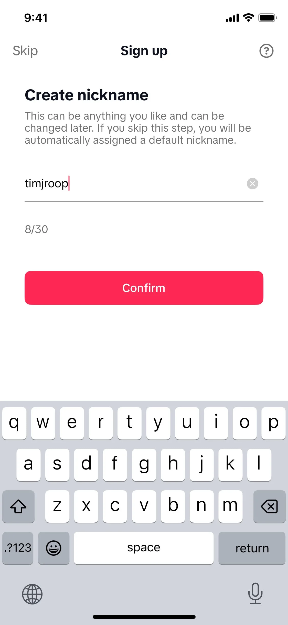 TikTok iOS screen 21
