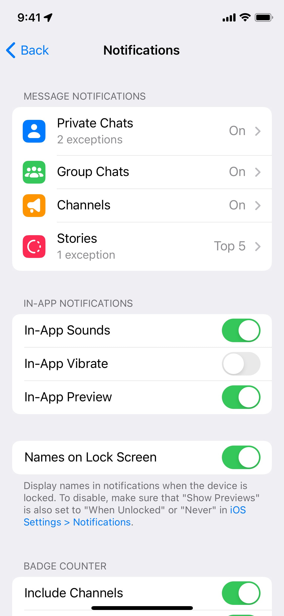 Telegram iOS screen 686