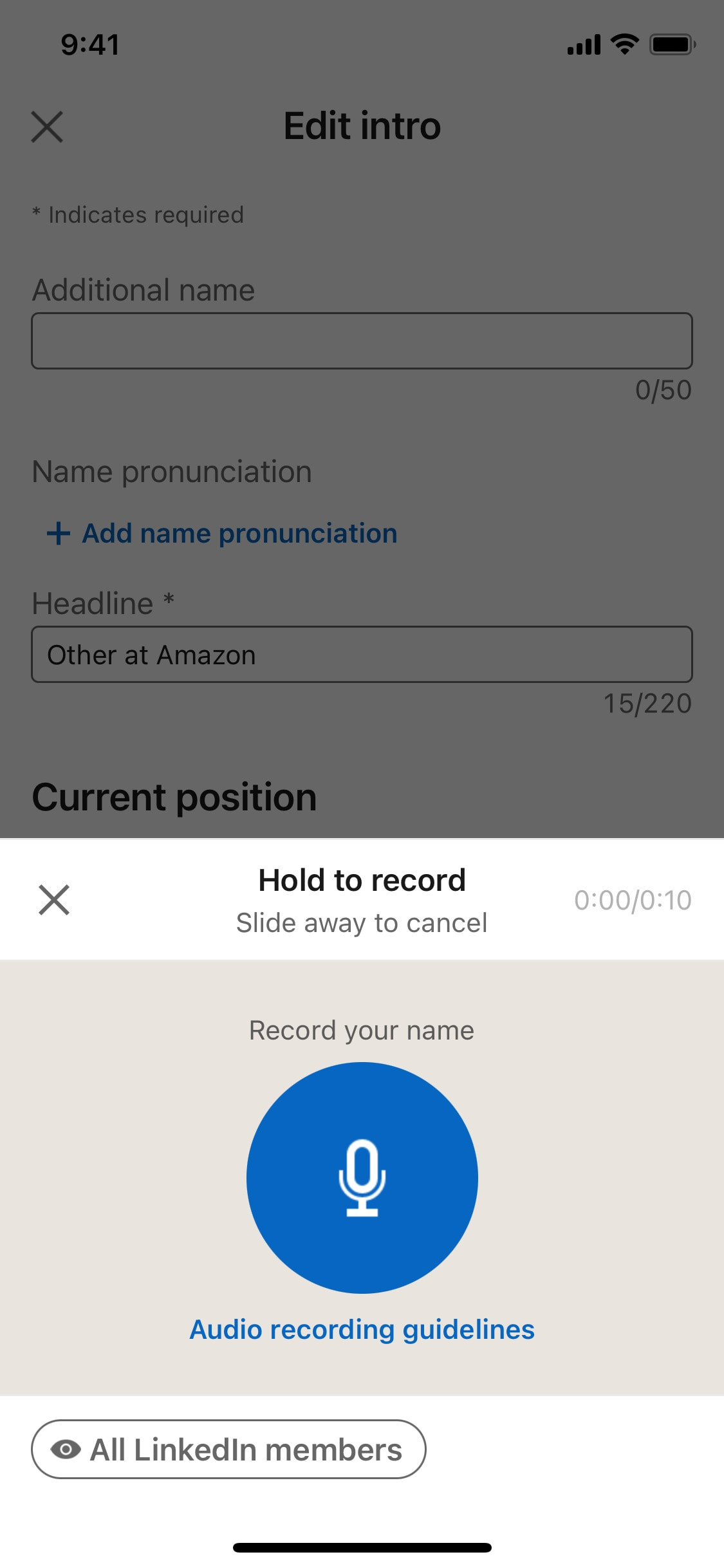 LinkedIn iOS screen 246
