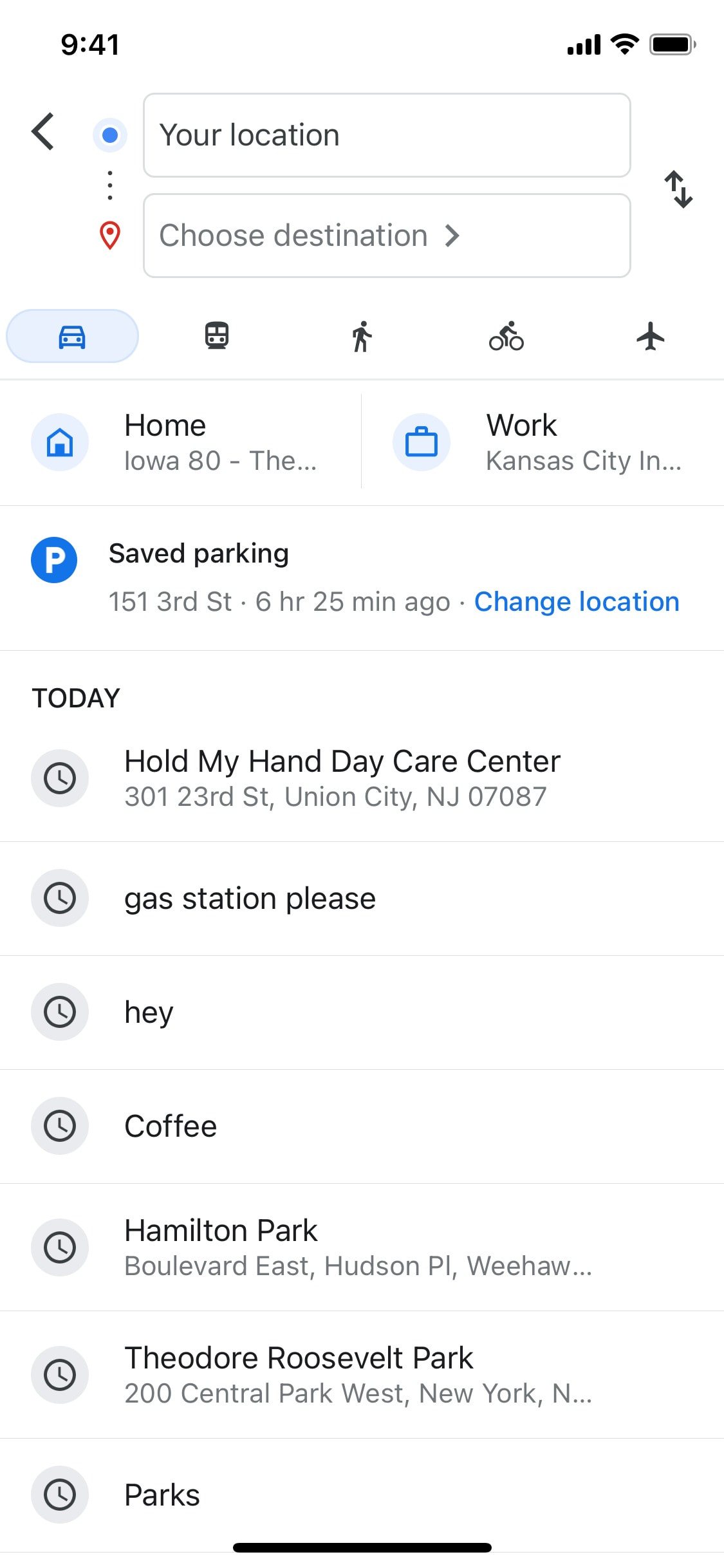 Google Maps iOS screen 308