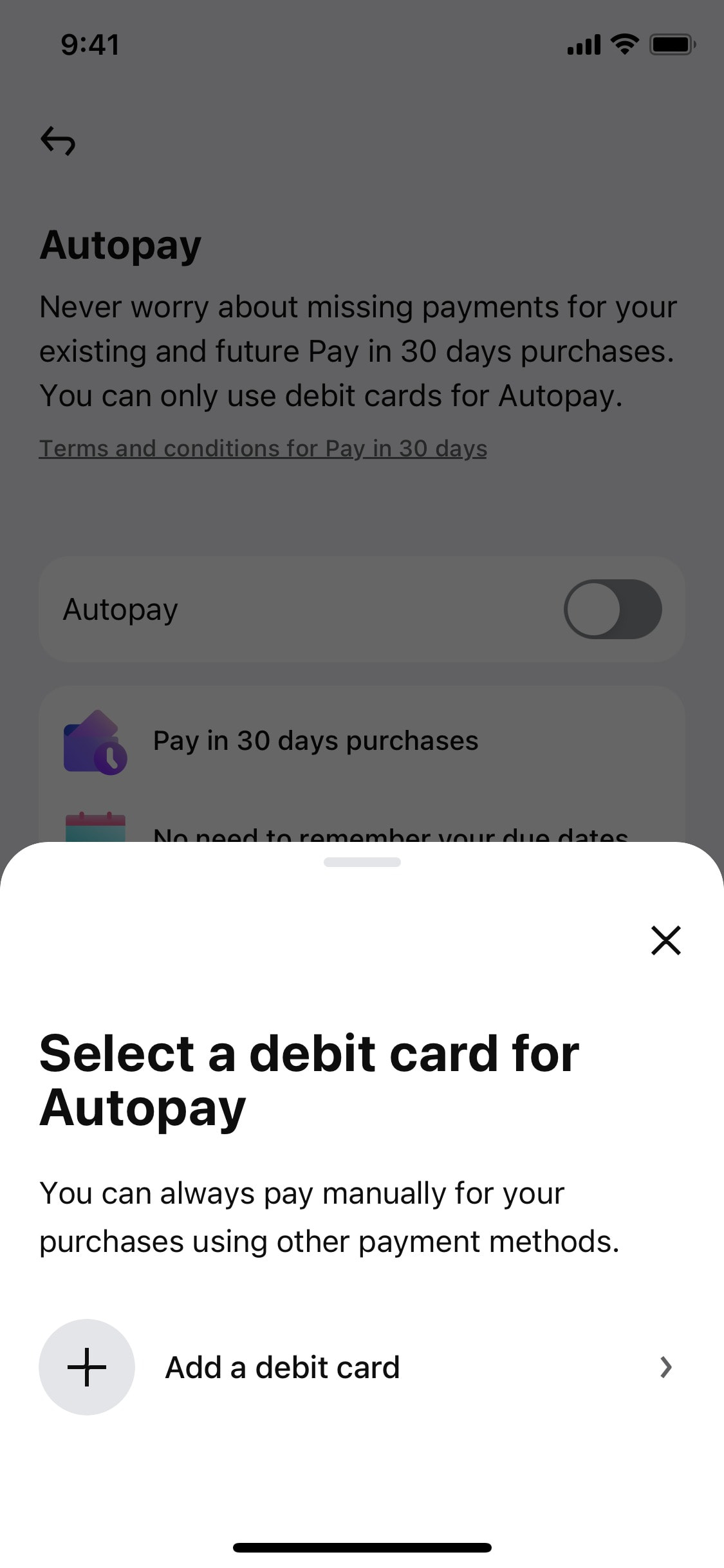 Klarna iOS screen 9