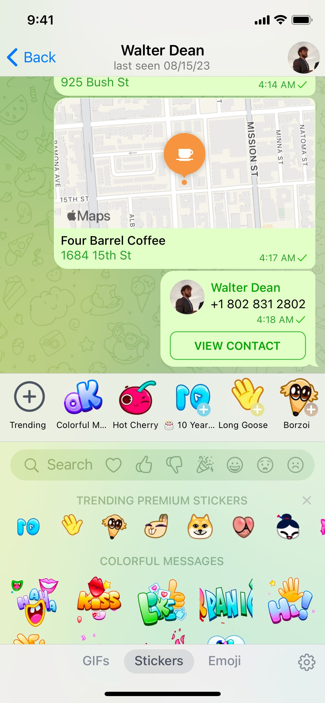 Telegram iOS screen 737