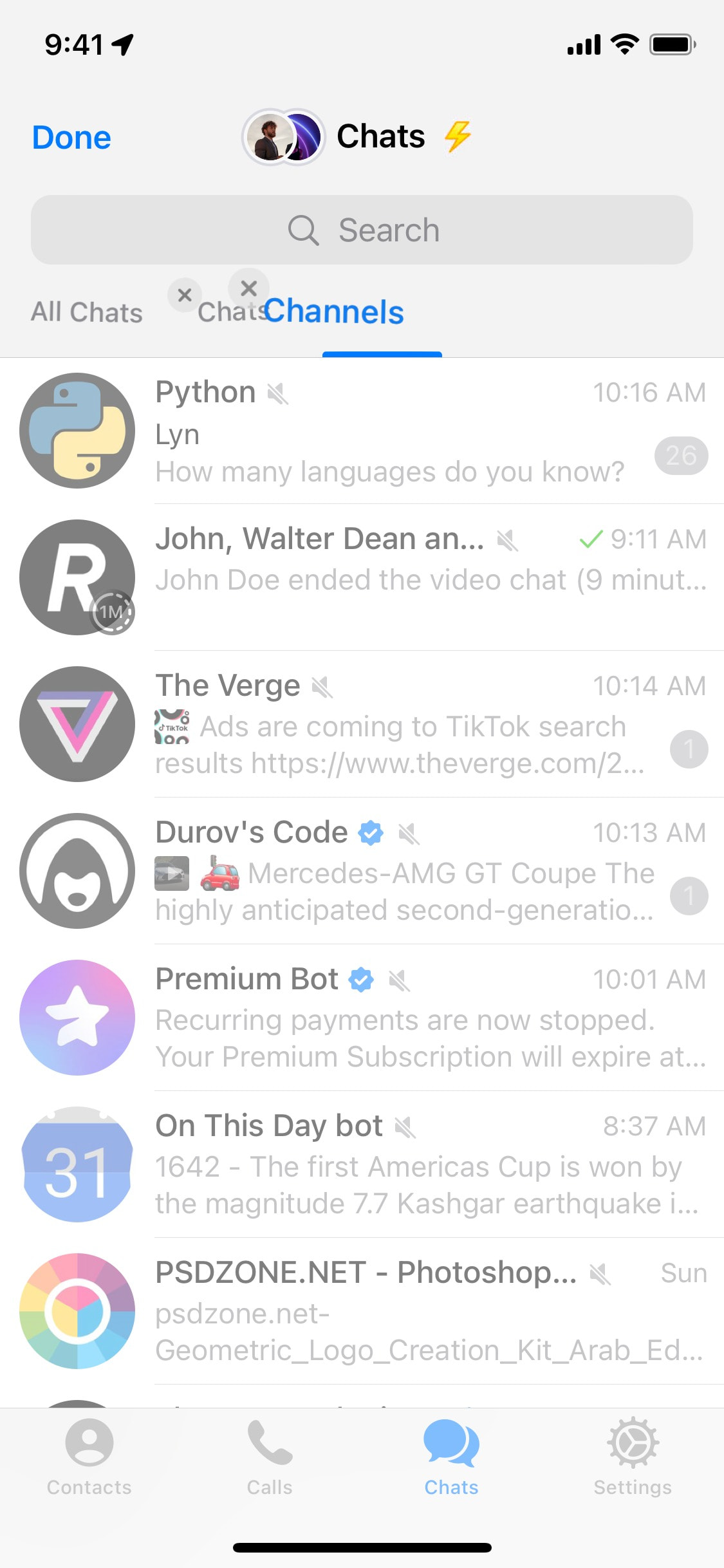 Telegram iOS screen 368