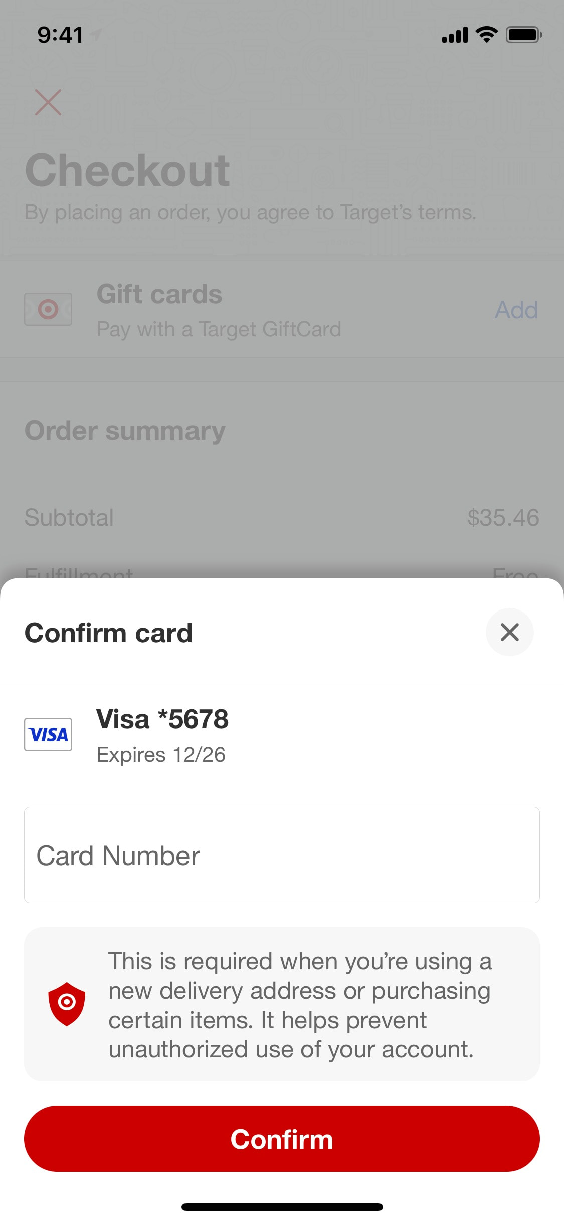 Target iOS screen 250