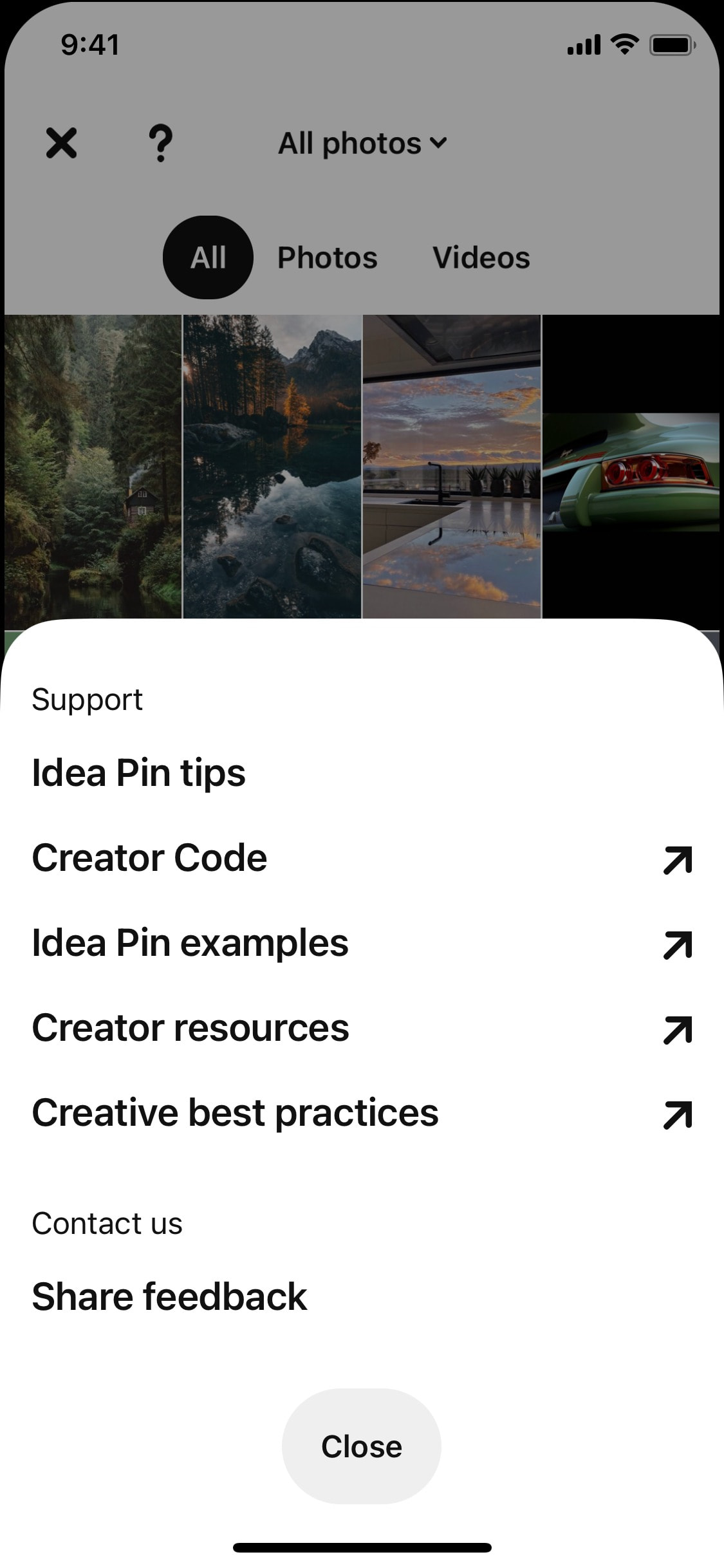 Pinterest iOS screen 453