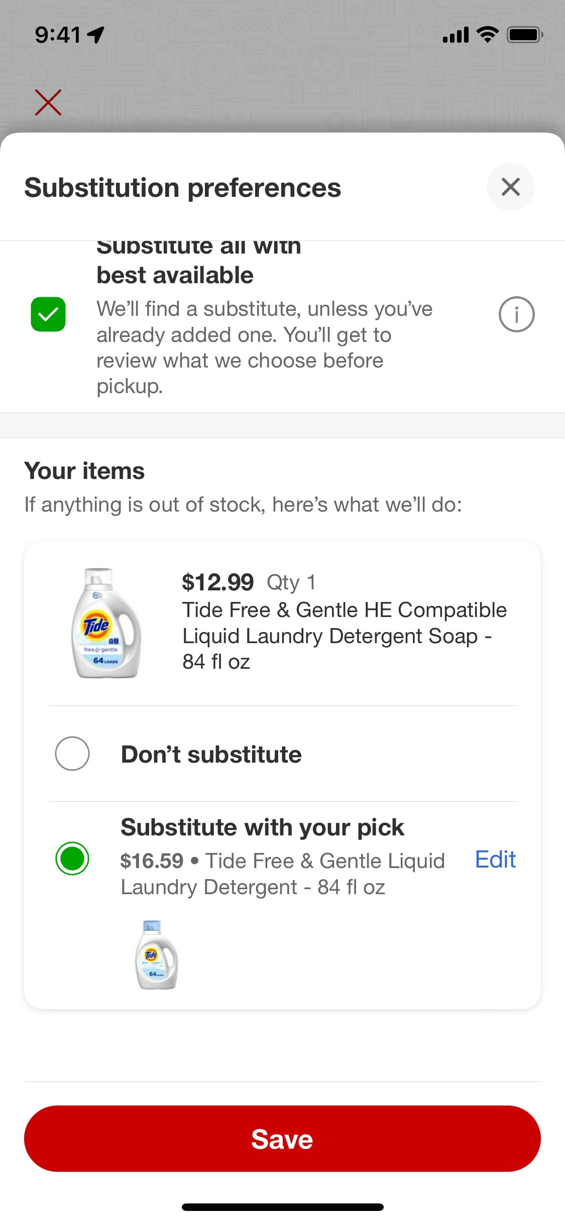 Target iOS screen 291
