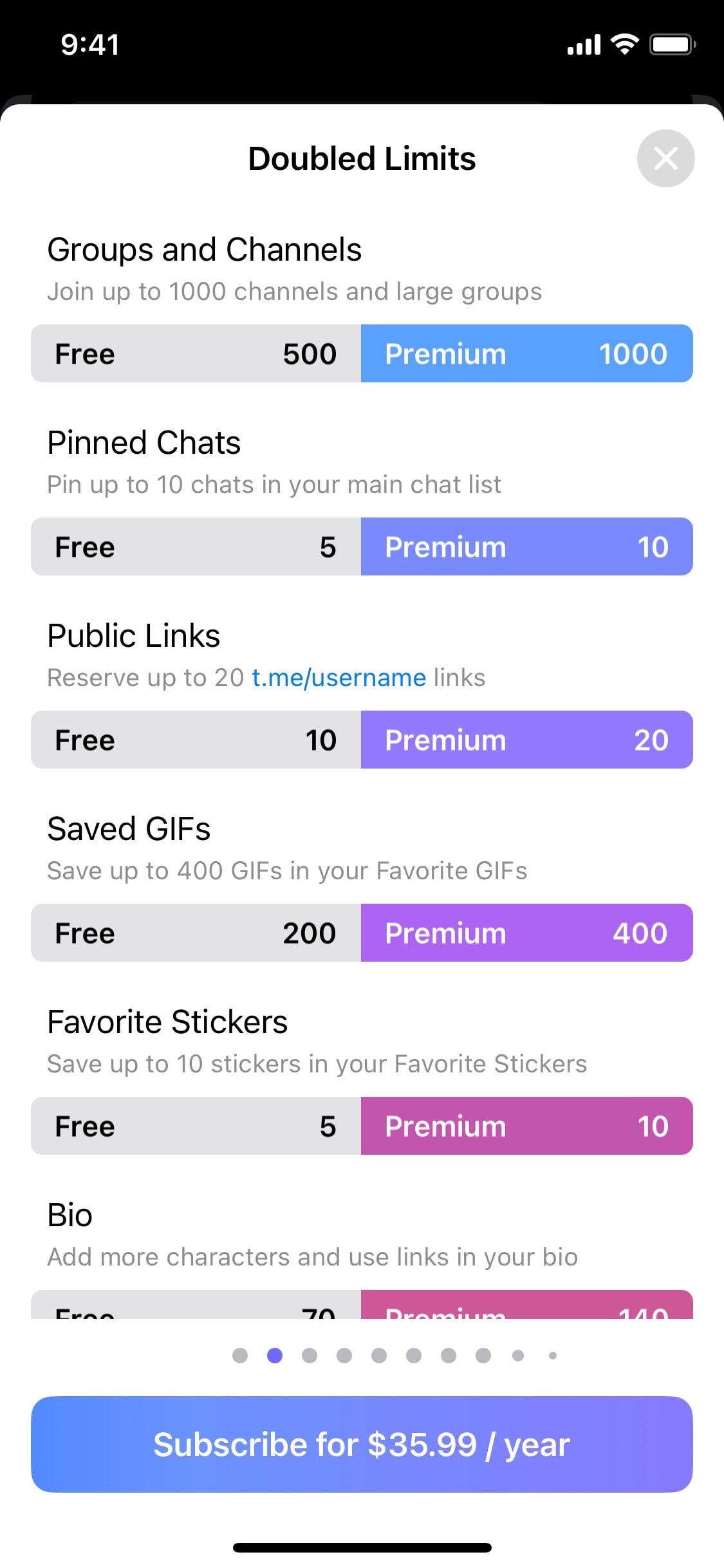 Telegram iOS screen 579